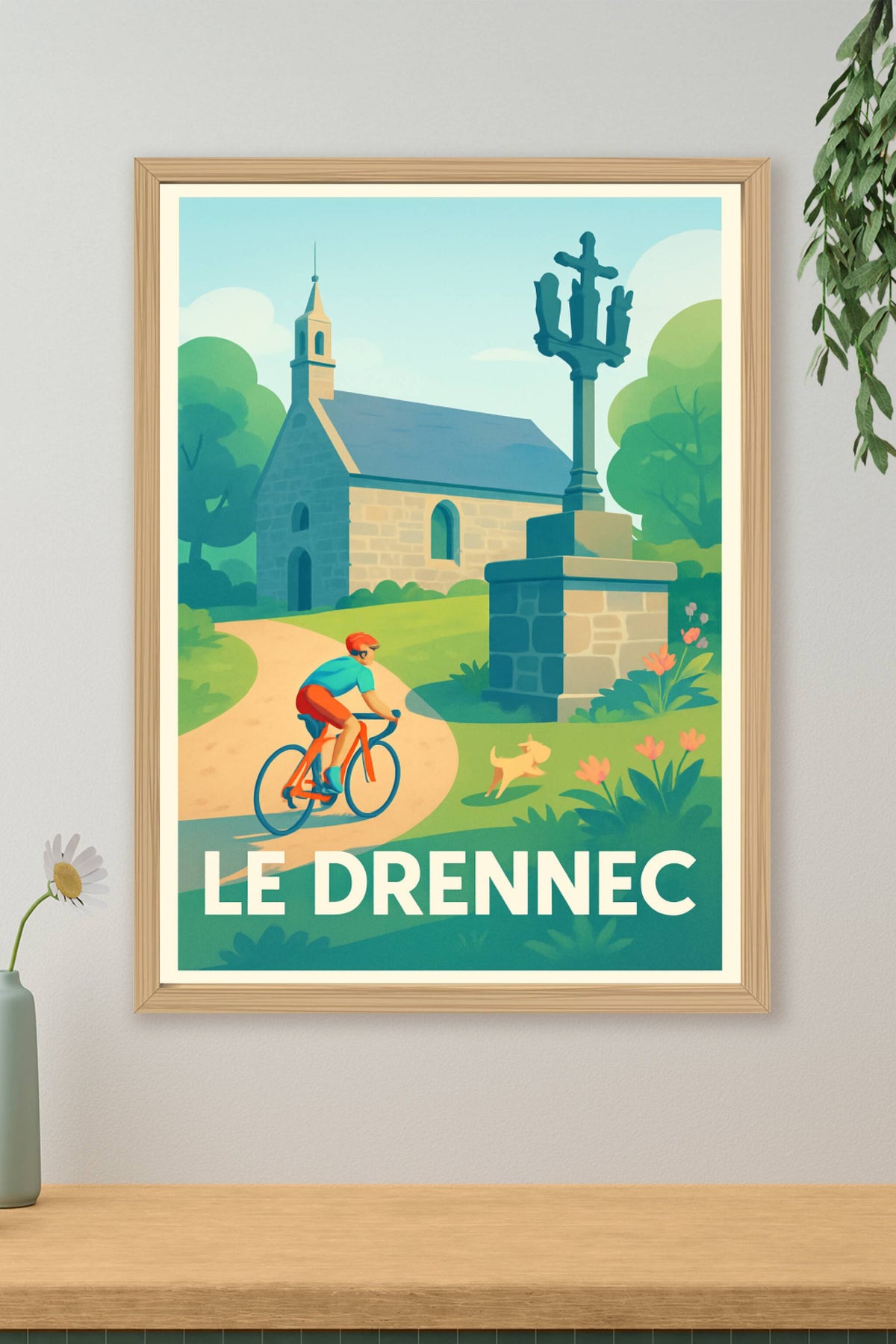 Affiche Le Drennec — Escapade bucolique à vélo · poster d'art de Le Drennec