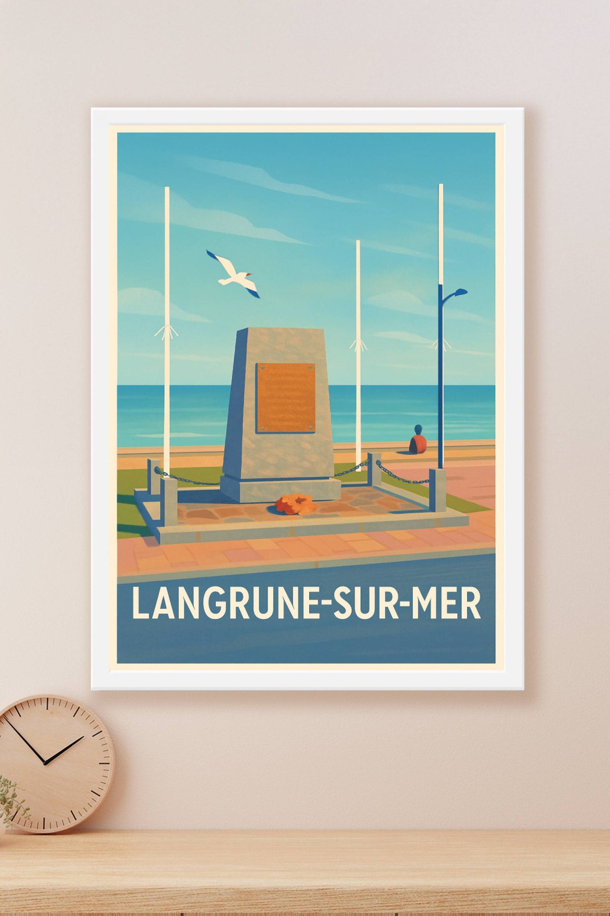 Affiche Langrune-sur-Mer — Sérénité en bord de mer · poster d'art de Langrune-sur-Mer
