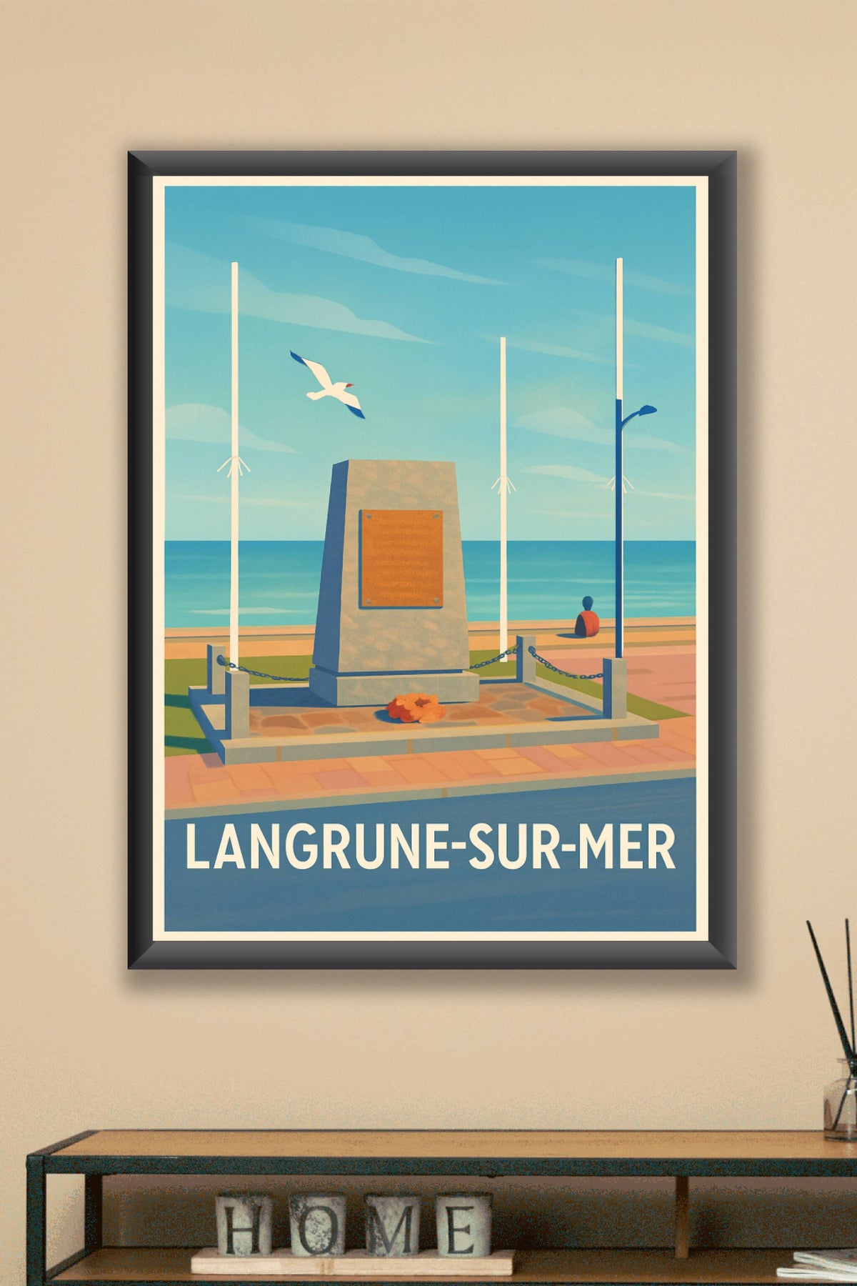 Affiche Langrune-sur-Mer — Sérénité en bord de mer · poster d'art de Langrune-sur-Mer