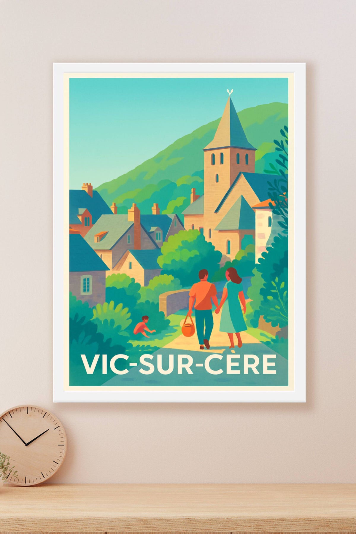 Affiche Vic-sur-Cère — Promenade bucolique au cœur du Cantal · poster d'art de Vic-sur-Cère