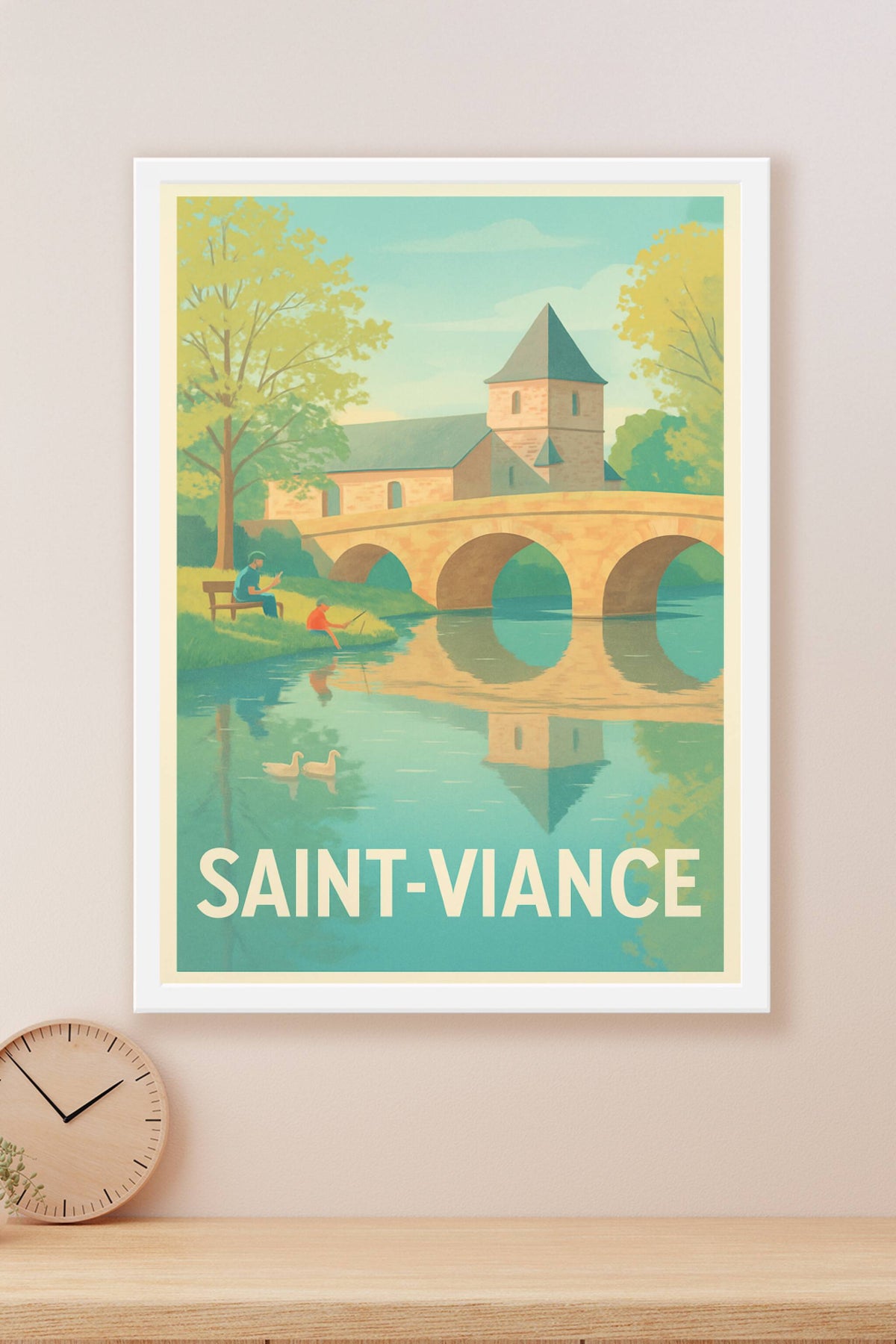 Affiche Saint-Viance — Charme paisible au bord de l'eau · poster d'art de Saint-Viance