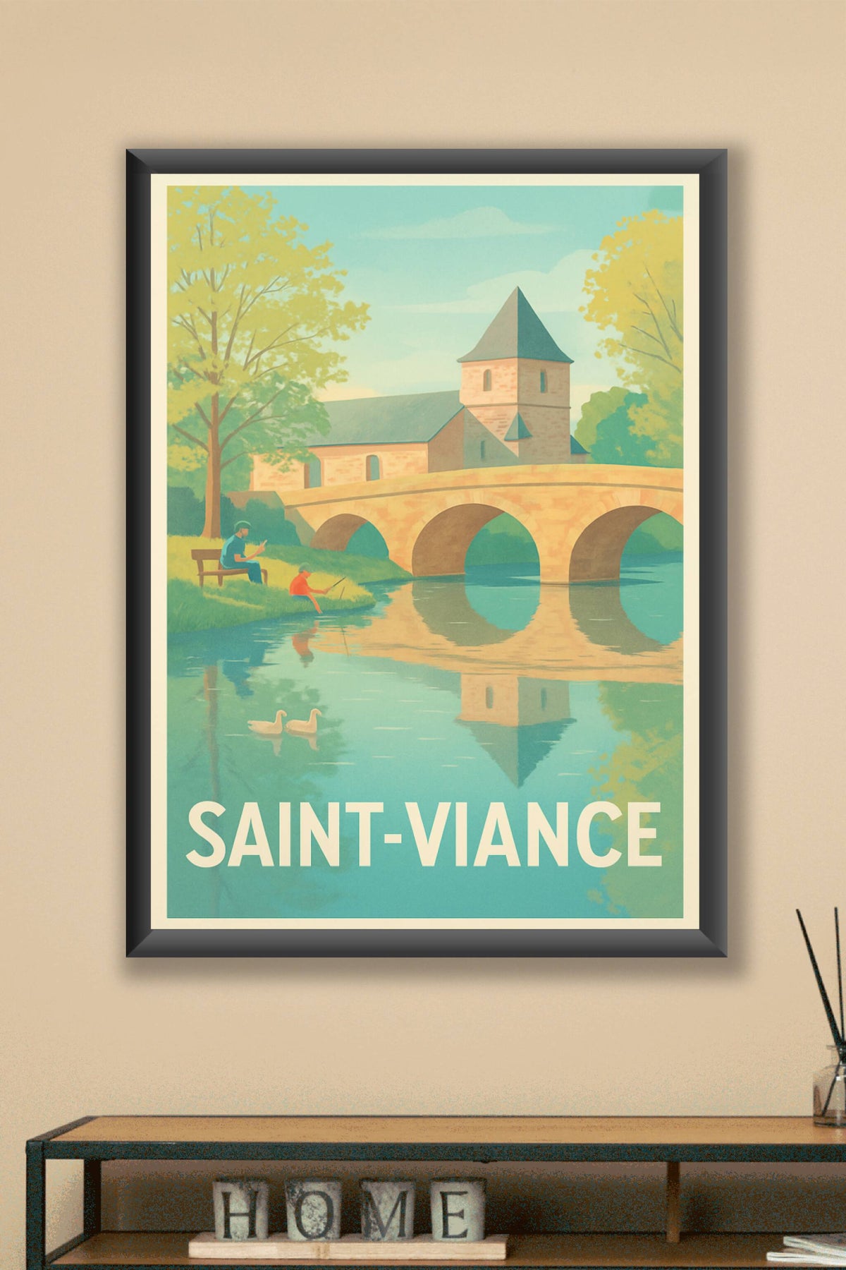 Affiche Saint-Viance — Charme paisible au bord de l'eau · poster d'art de Saint-Viance