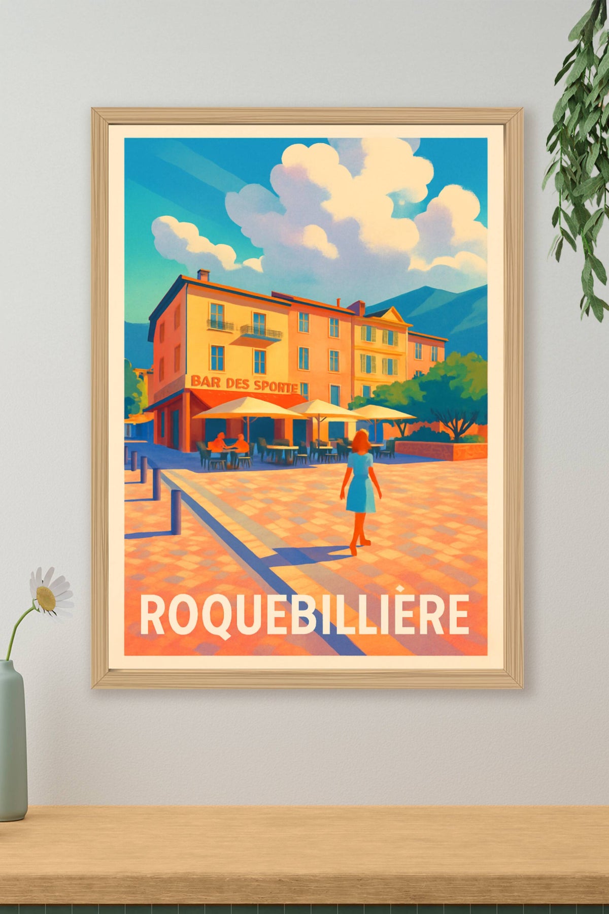 Affiche Roquebillière — Douceur et charme provençal · poster d'art de Roquebillière