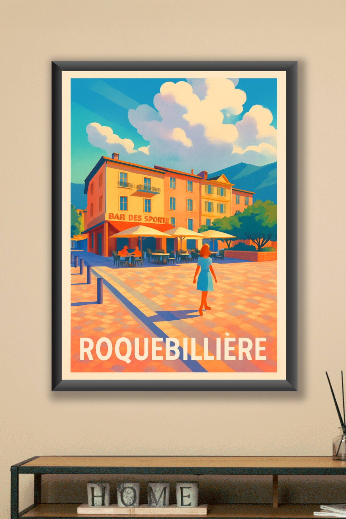 Affiche Roquebillière — Douceur et charme provençal · poster d'art de Roquebillière