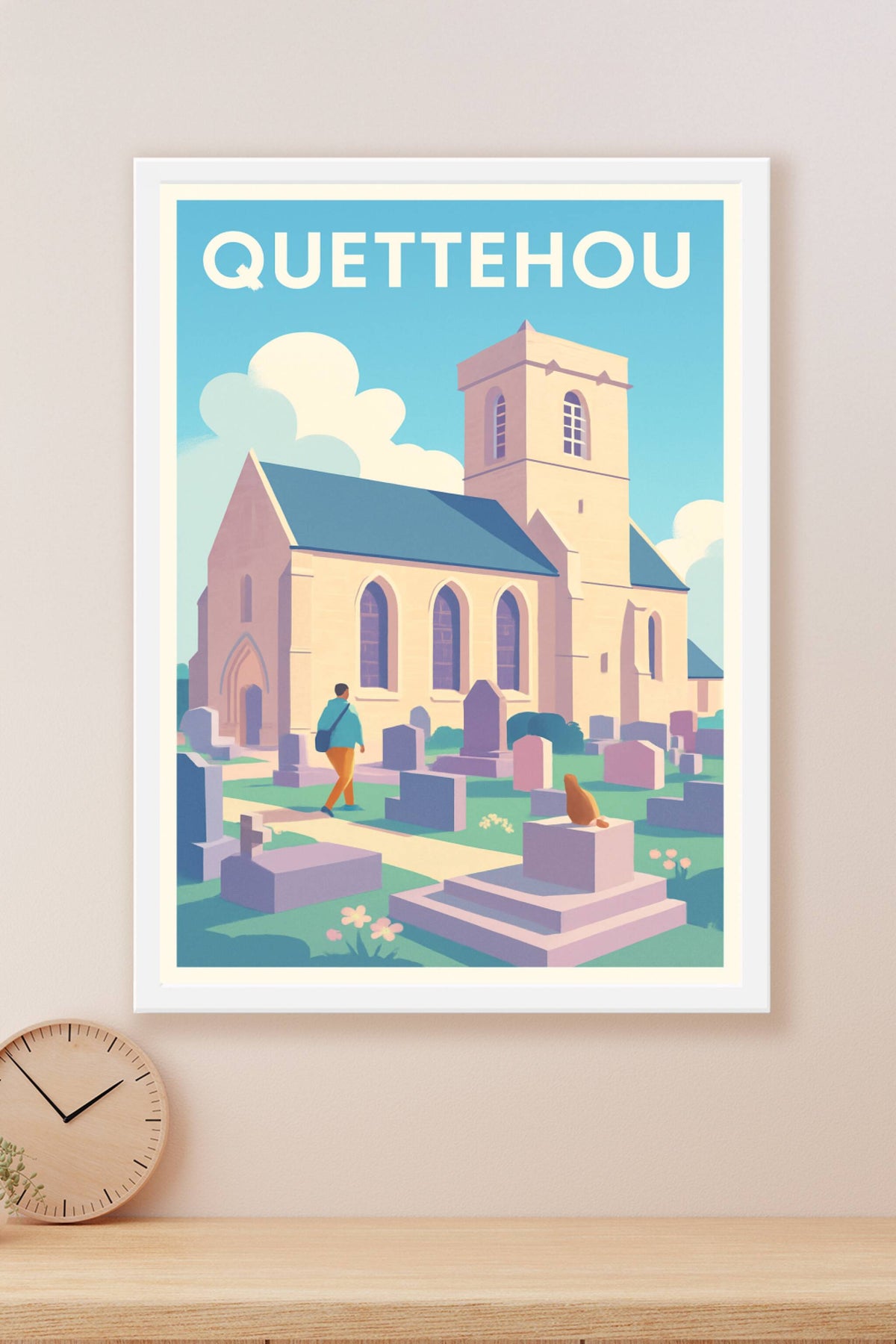 Affiche Quettehou — Sérénité au cœur de la vieille église · poster d'art de Quettehou