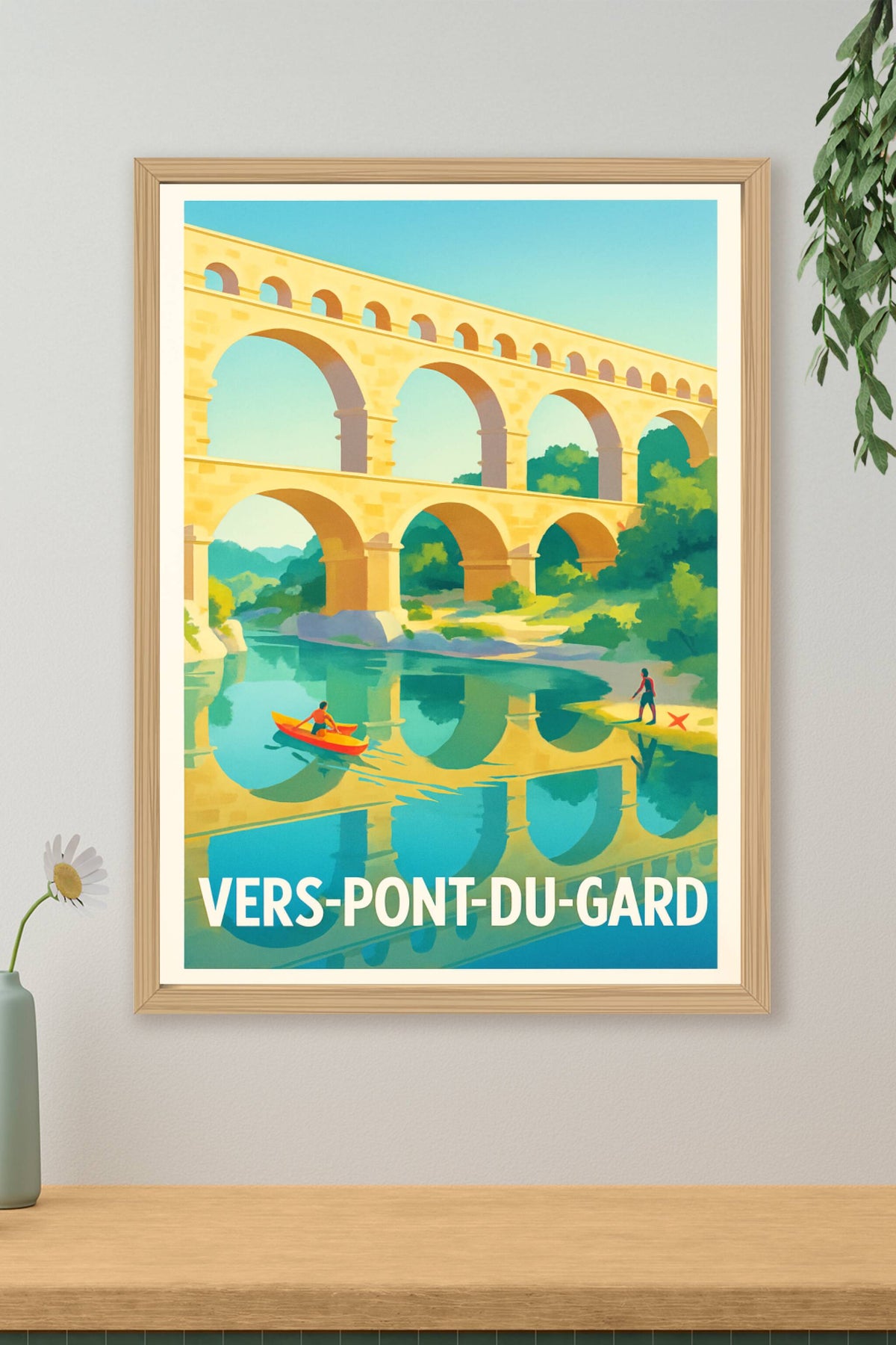 Affiche Vers-Pont-du-Gard — L'Iconique Aqueduc en Pleine Nature · poster d'art de Vers-Pont-du-Gard