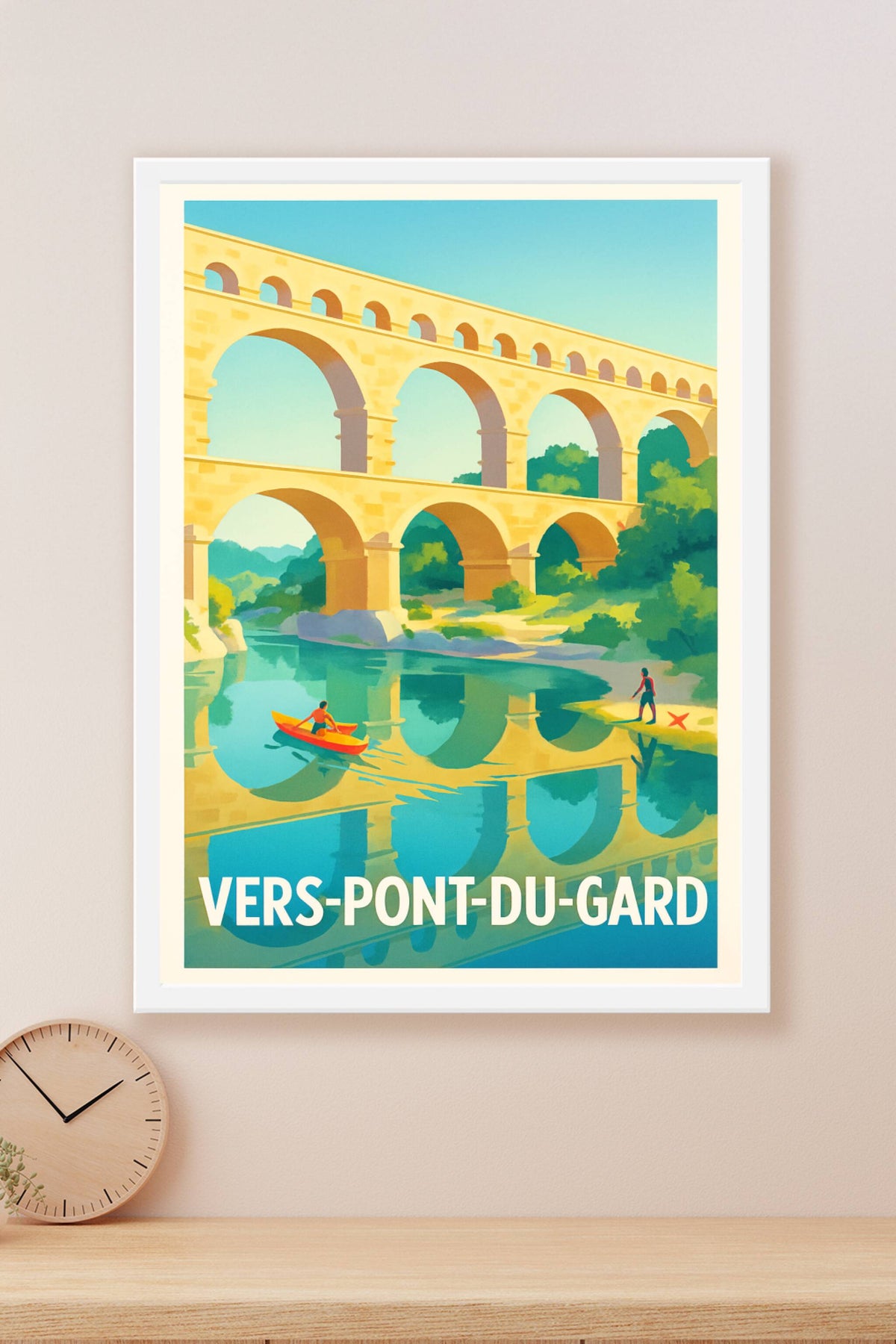 Affiche Vers-Pont-du-Gard — L'Iconique Aqueduc en Pleine Nature · poster d'art de Vers-Pont-du-Gard