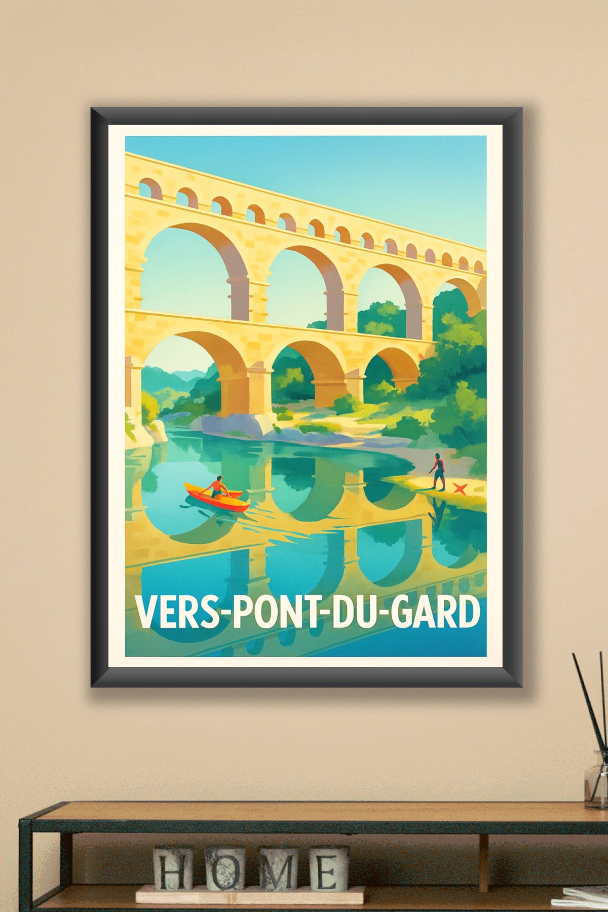 Affiche Vers-Pont-du-Gard — L'Iconique Aqueduc en Pleine Nature · poster d'art de Vers-Pont-du-Gard