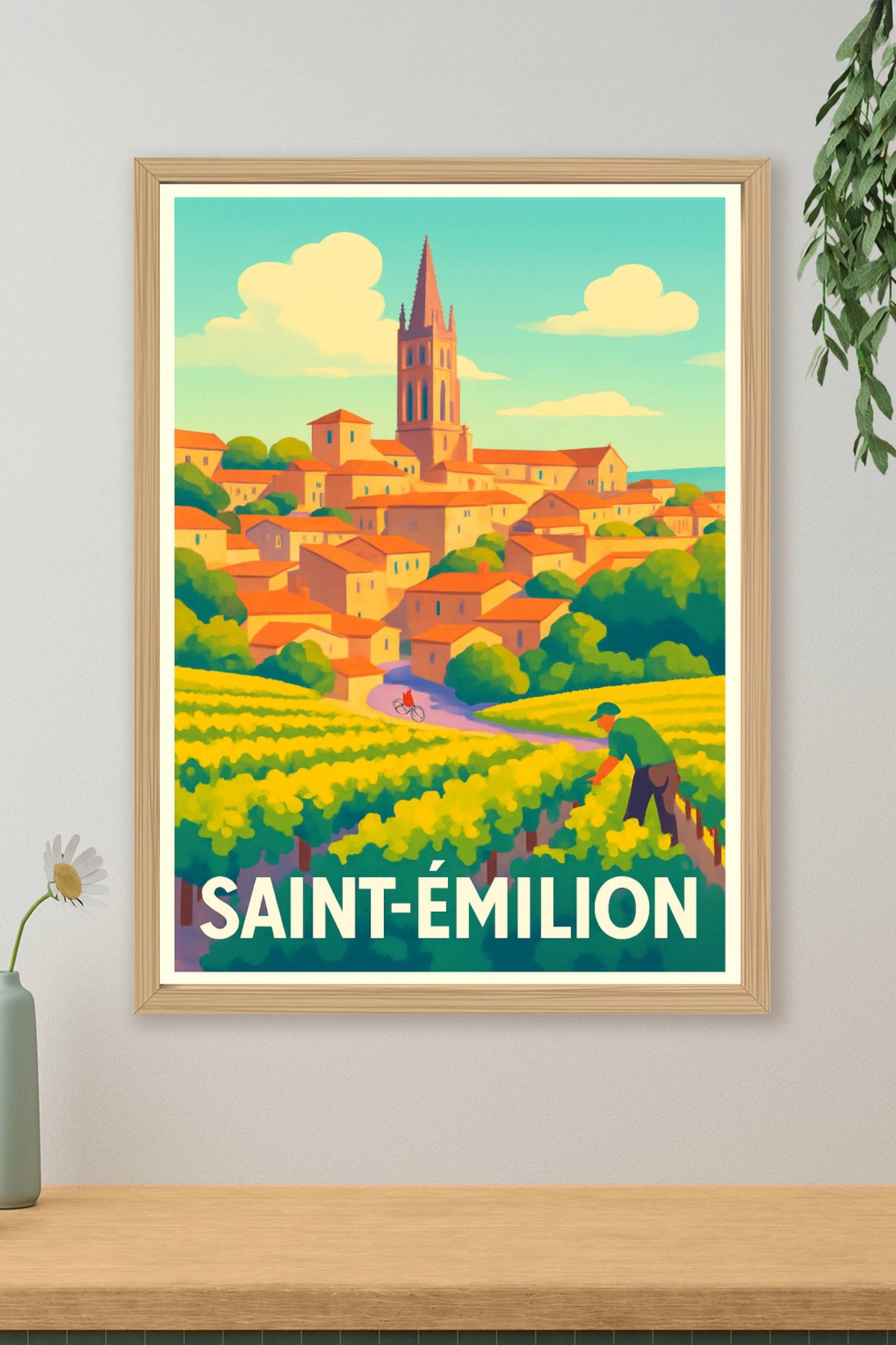 Affiche Saint-Émilion — L'authenticité viticole au cœur de la cité · poster d'art de Saint-Émilion