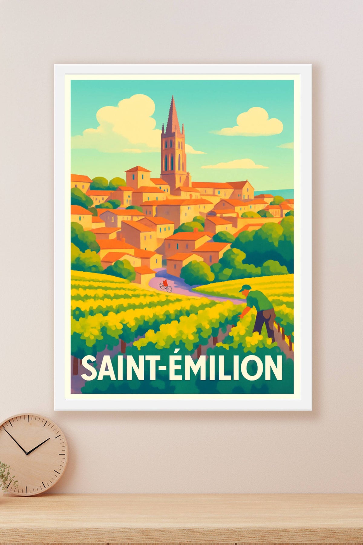 Affiche Saint-Émilion — L'authenticité viticole au cœur de la cité · poster d'art de Saint-Émilion