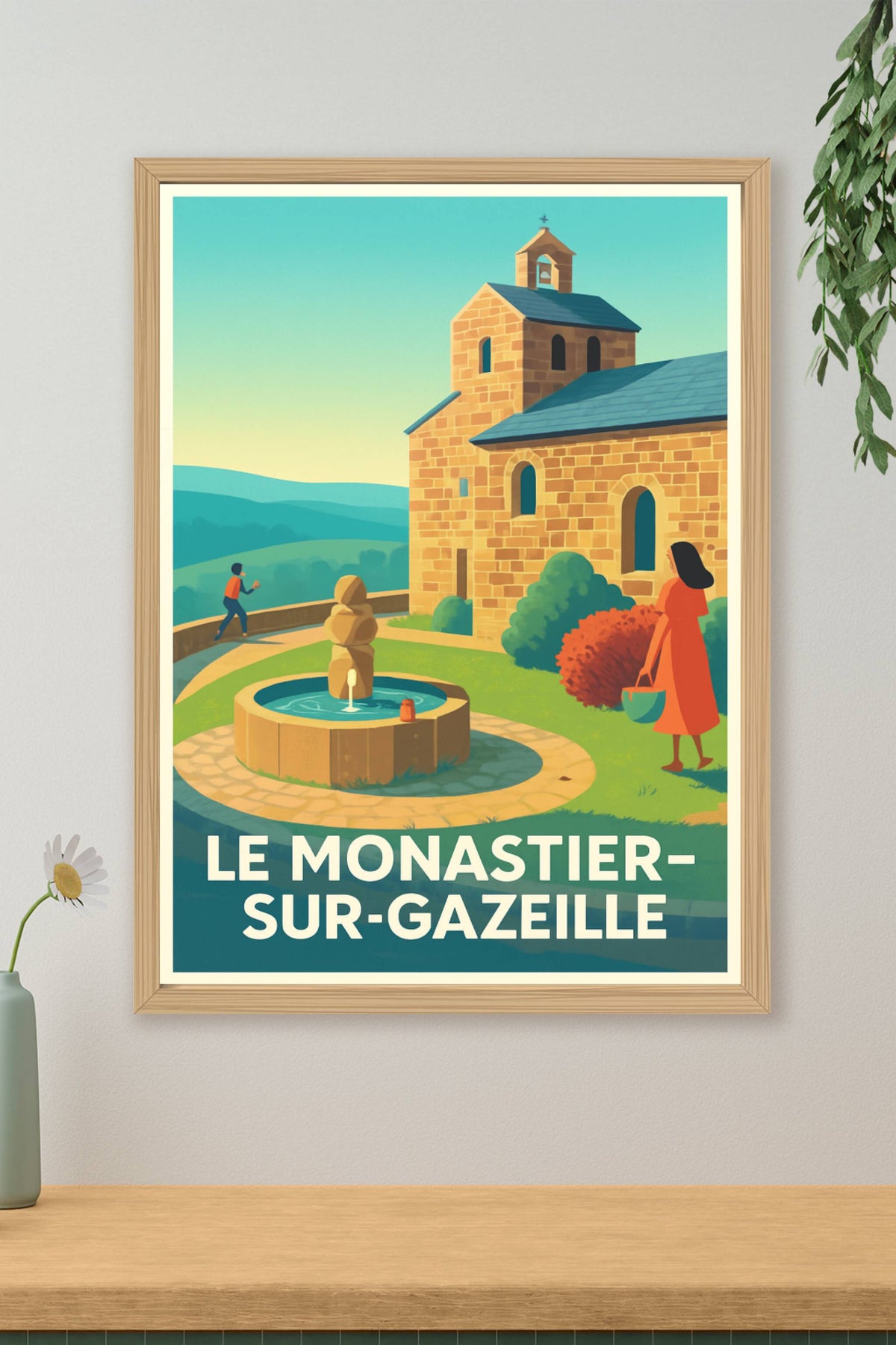 Affiche Le Monastier-sur-Gazeille — Escapade paisible au cœur de l'Auvergne · poster d'art de Le Monastier-sur-Gazeille