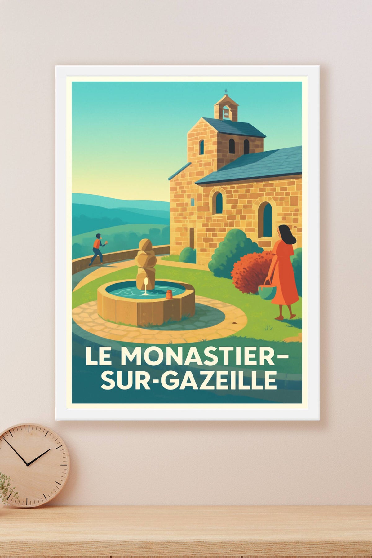 Affiche Le Monastier-sur-Gazeille — Escapade paisible au cœur de l'Auvergne · poster d'art de Le Monastier-sur-Gazeille