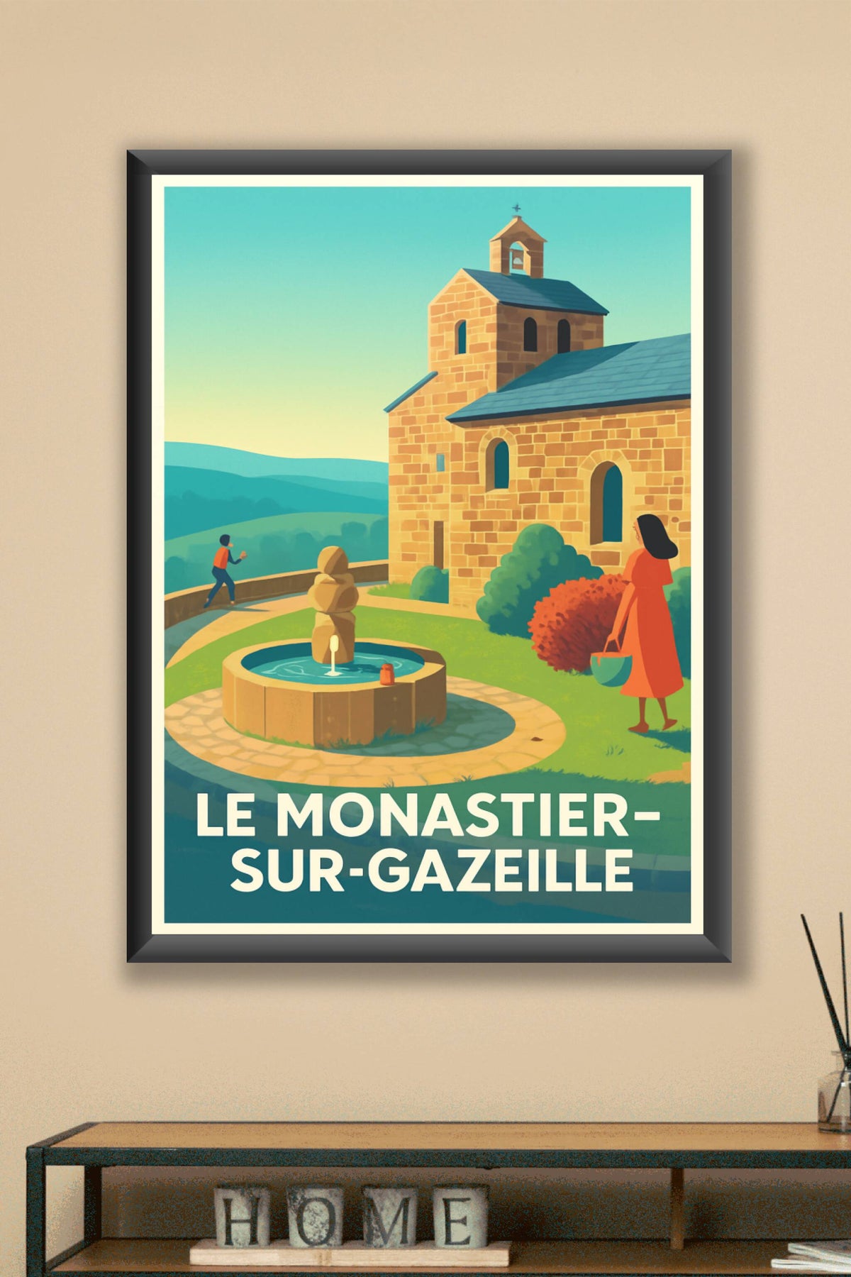 Affiche Le Monastier-sur-Gazeille — Escapade paisible au cœur de l'Auvergne · poster d'art de Le Monastier-sur-Gazeille