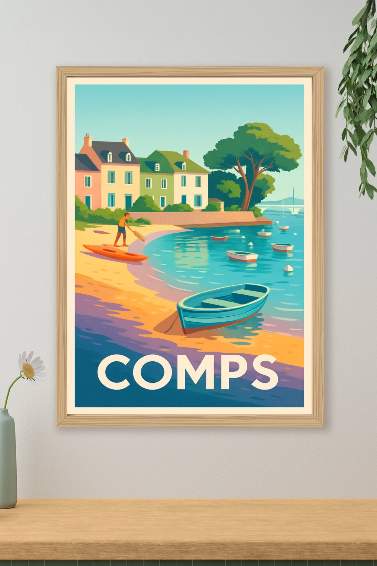 Affiche Comps — Escapade en bord de l'eau paisible · poster d'art de Comps