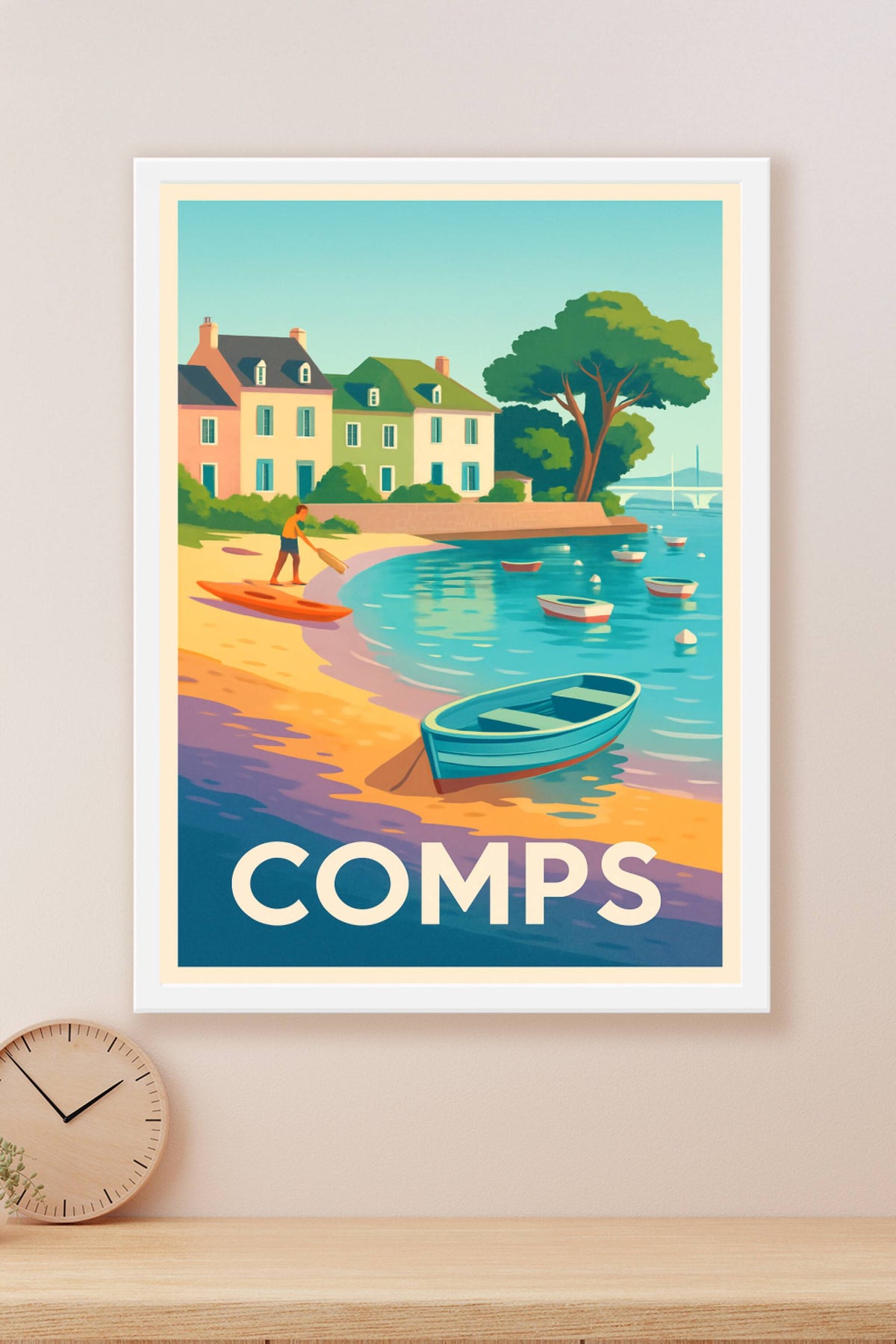 Affiche Comps — Escapade en bord de l'eau paisible · poster d'art de Comps