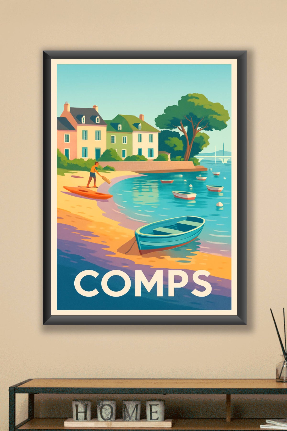 Affiche Comps — Escapade en bord de l'eau paisible · poster d'art de Comps