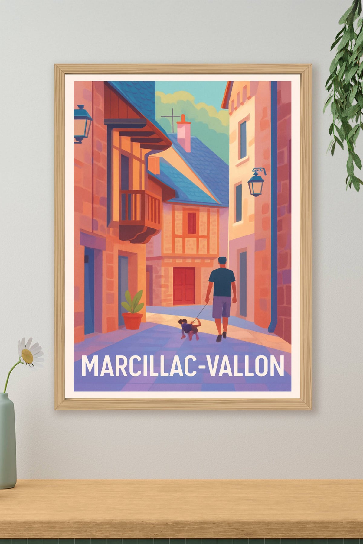 Affiche Marcillac-Vallon — Promenade paisible au cœur du village · poster d'art de Marcillac-Vallon