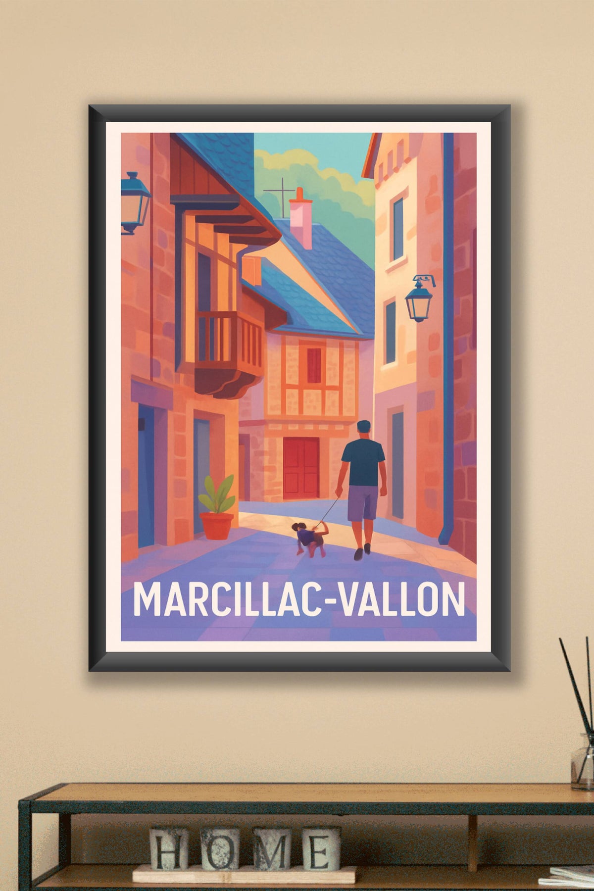 Affiche Marcillac-Vallon — Promenade paisible au cœur du village · poster d'art de Marcillac-Vallon