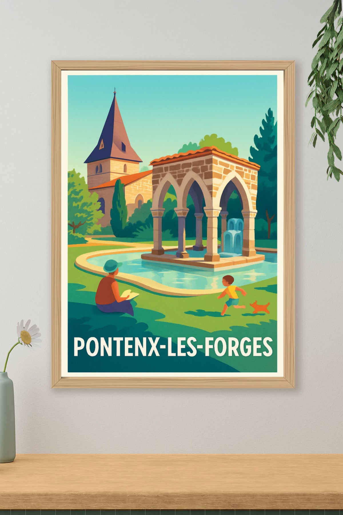 Affiche Pontenx-les-Forges — Nature et patrimoine au cœur des Landes · poster d'art de Pontenx-les-Forges