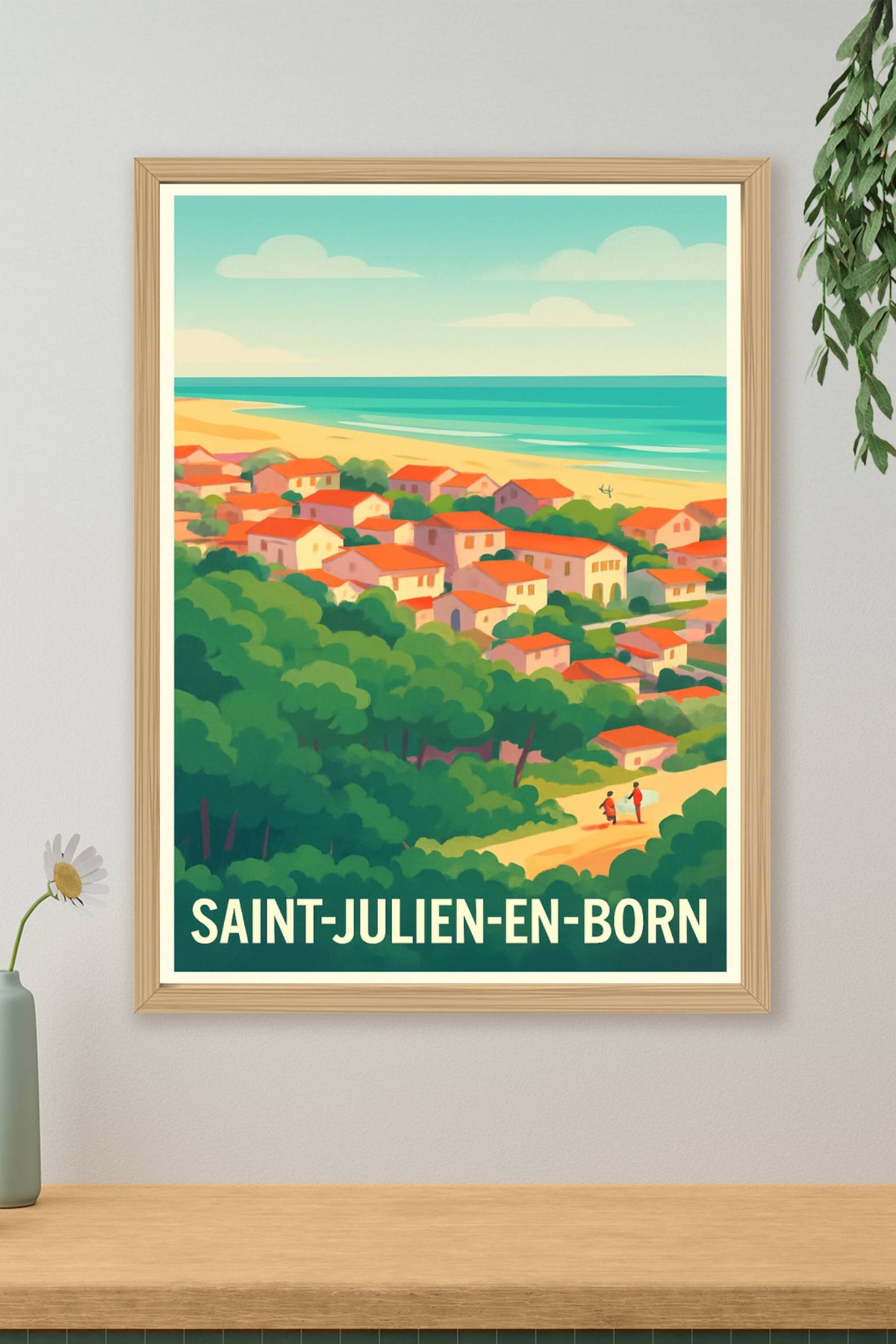 Affiche Saint-Julien-en-Born — Charme et sérénité en bord de mer · poster d'art de Saint-Julien-en-Born