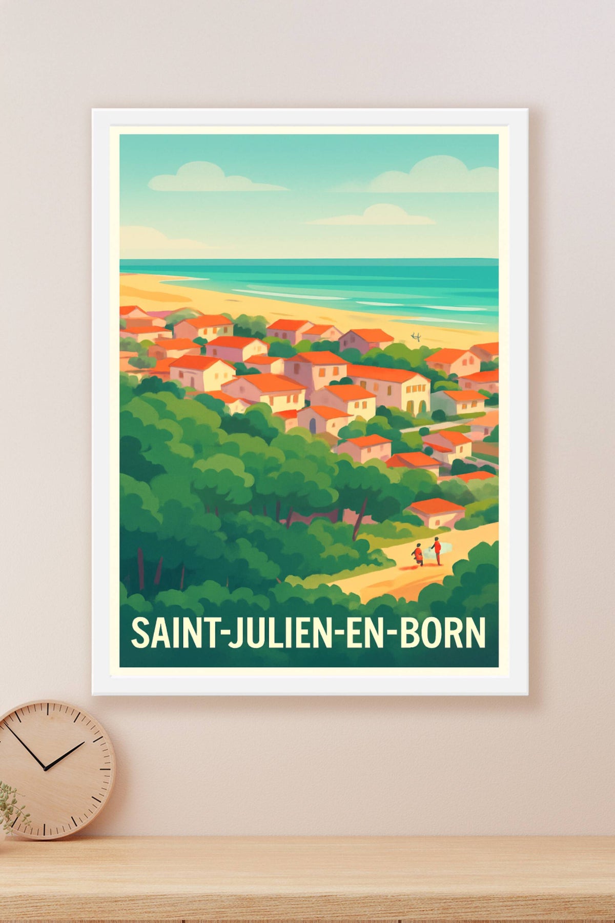 Affiche Saint-Julien-en-Born — Charme et sérénité en bord de mer · poster d'art de Saint-Julien-en-Born