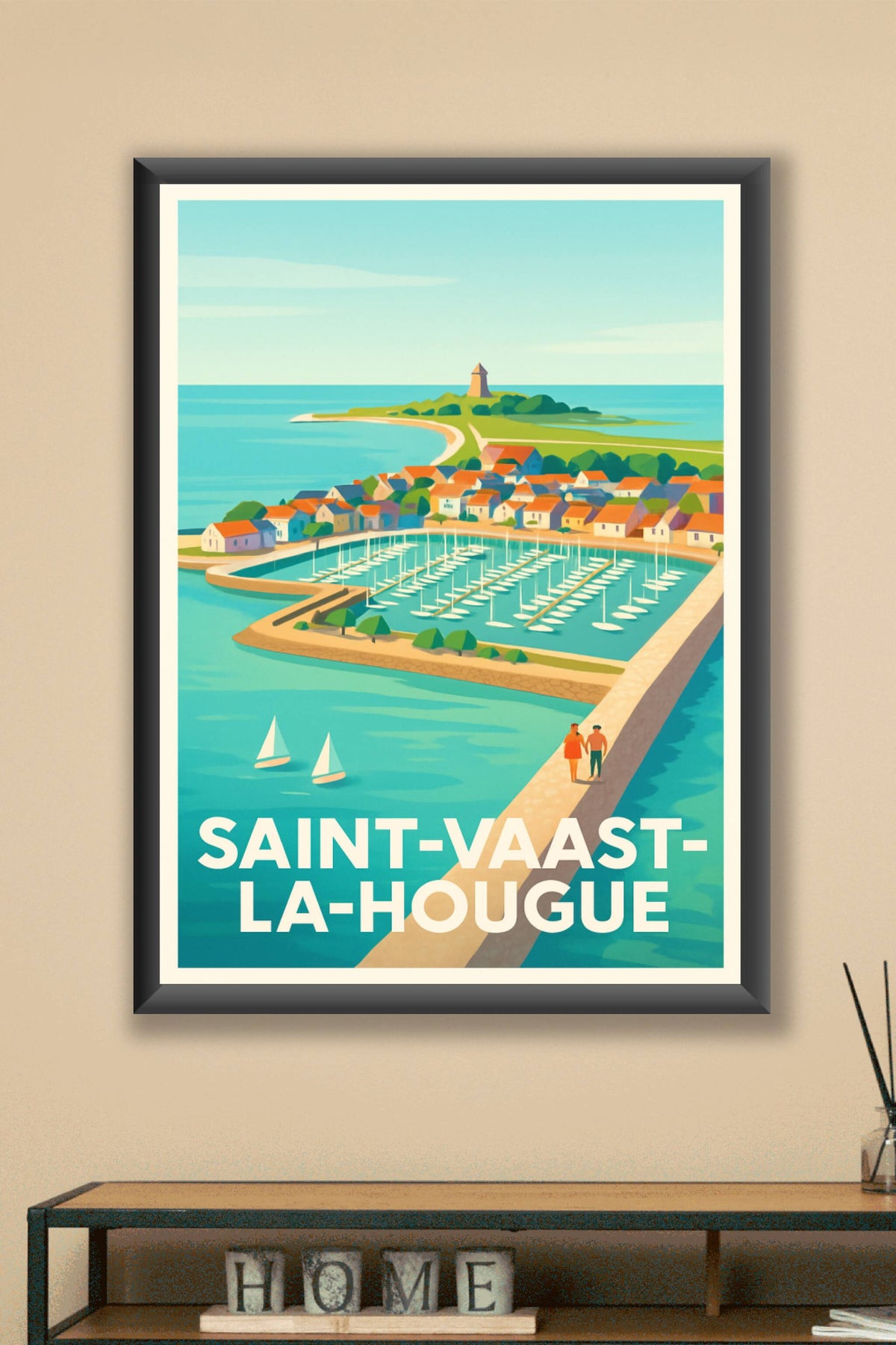 Affiche Saint-Vaast-la-Hougue — Un havre de paix en bord de mer · poster d'art de Saint-Vaast-la-Hougue