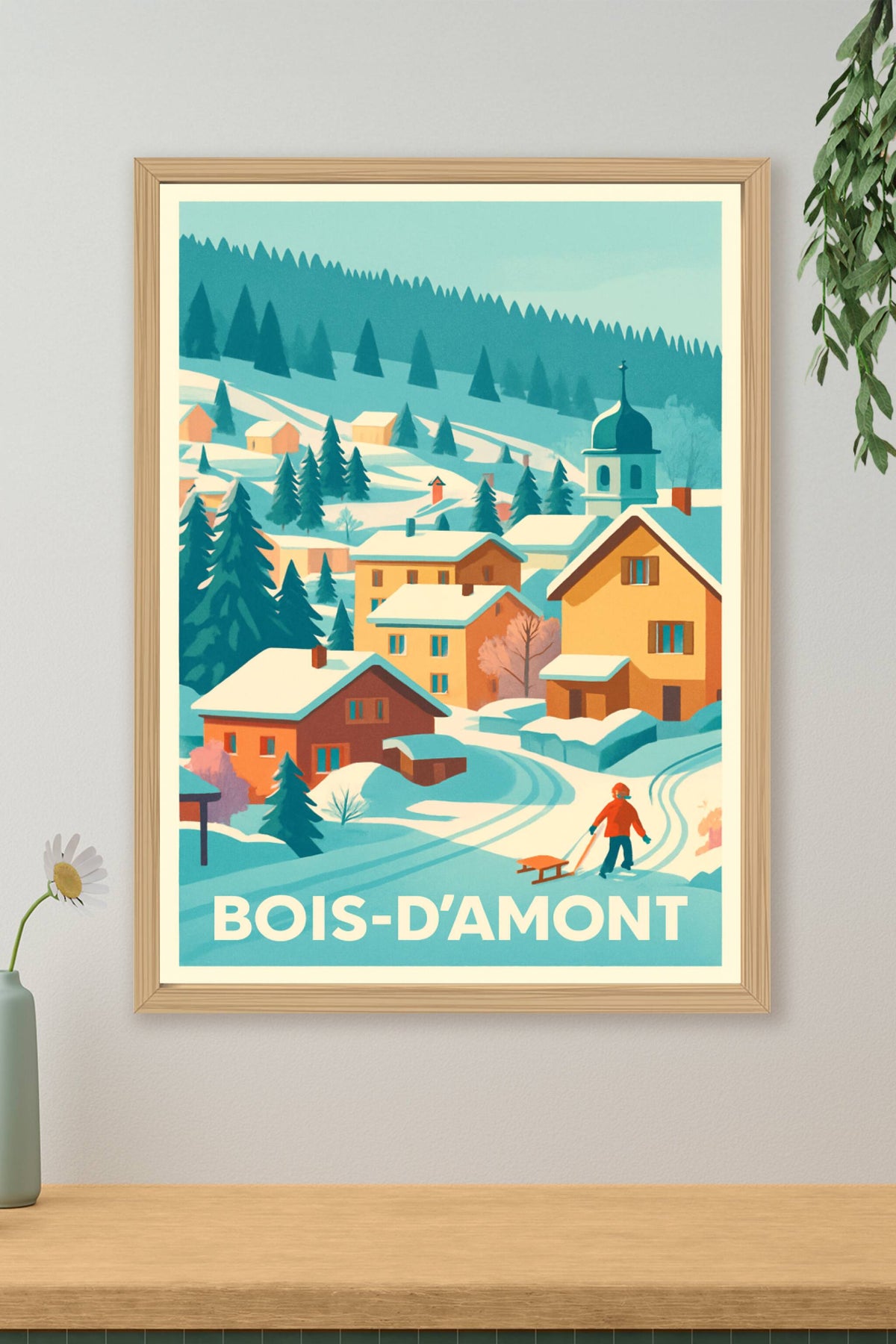 Affiche Bois-d'Amont — Charme hivernal et paysages enneigés · poster d'art de Bois-d'Amont