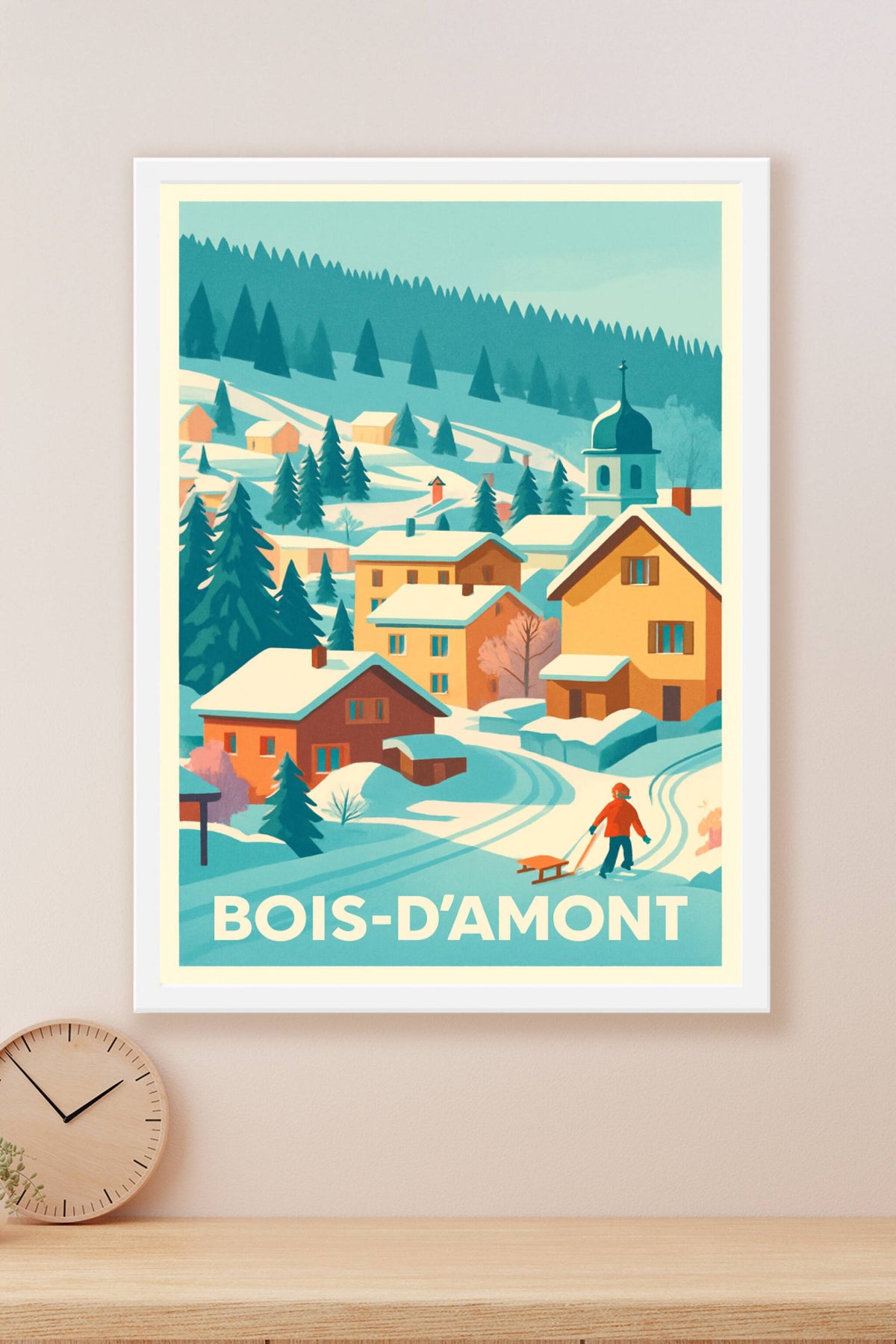 Affiche Bois-d'Amont — Charme hivernal et paysages enneigés · poster d'art de Bois-d'Amont