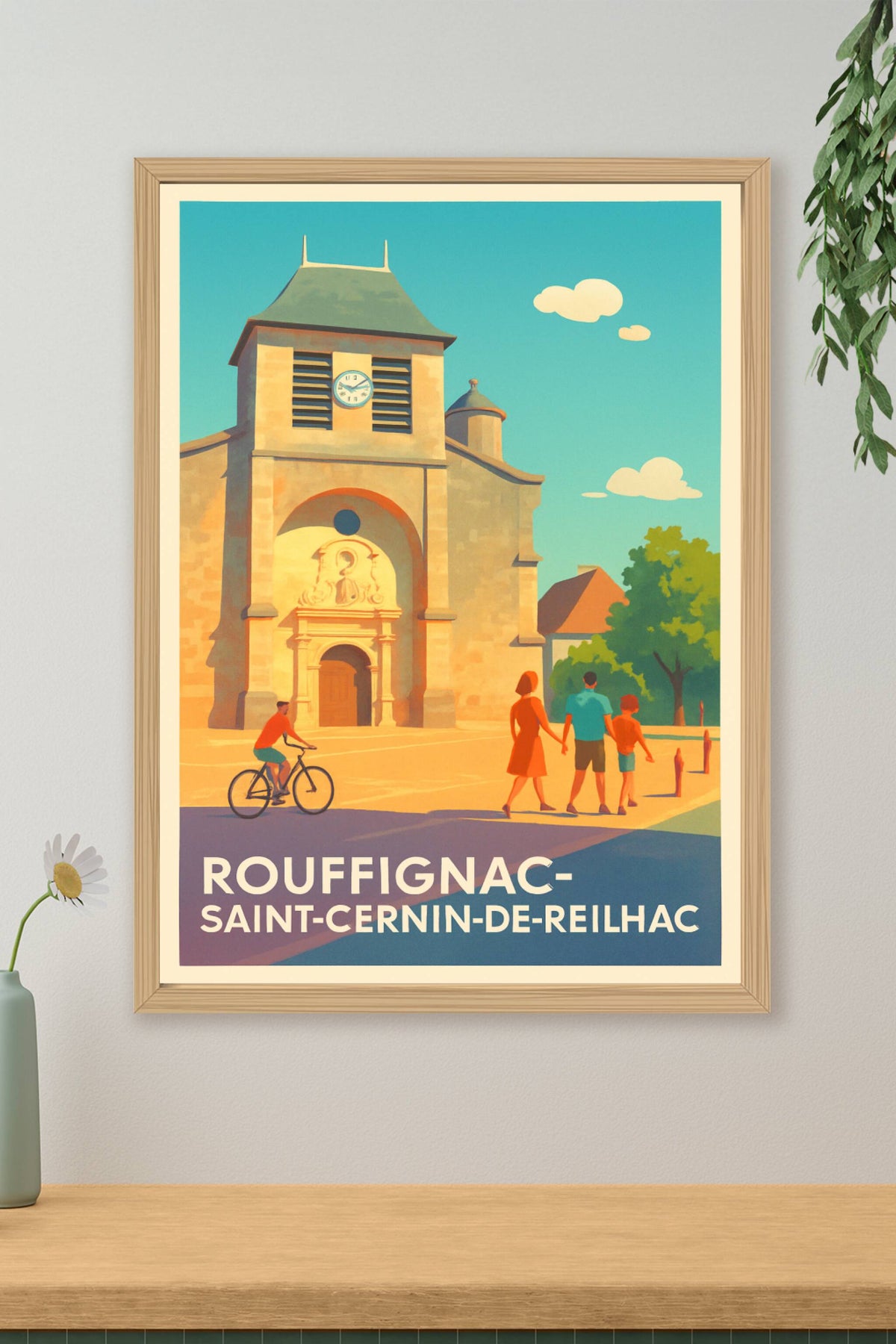 Affiche Rouffignac-Saint-Cernin-de-Reilhac — Charme et Sérénité en Dordogne · poster d'art de Rouffignac-Saint-Cernin-de-Reilhac