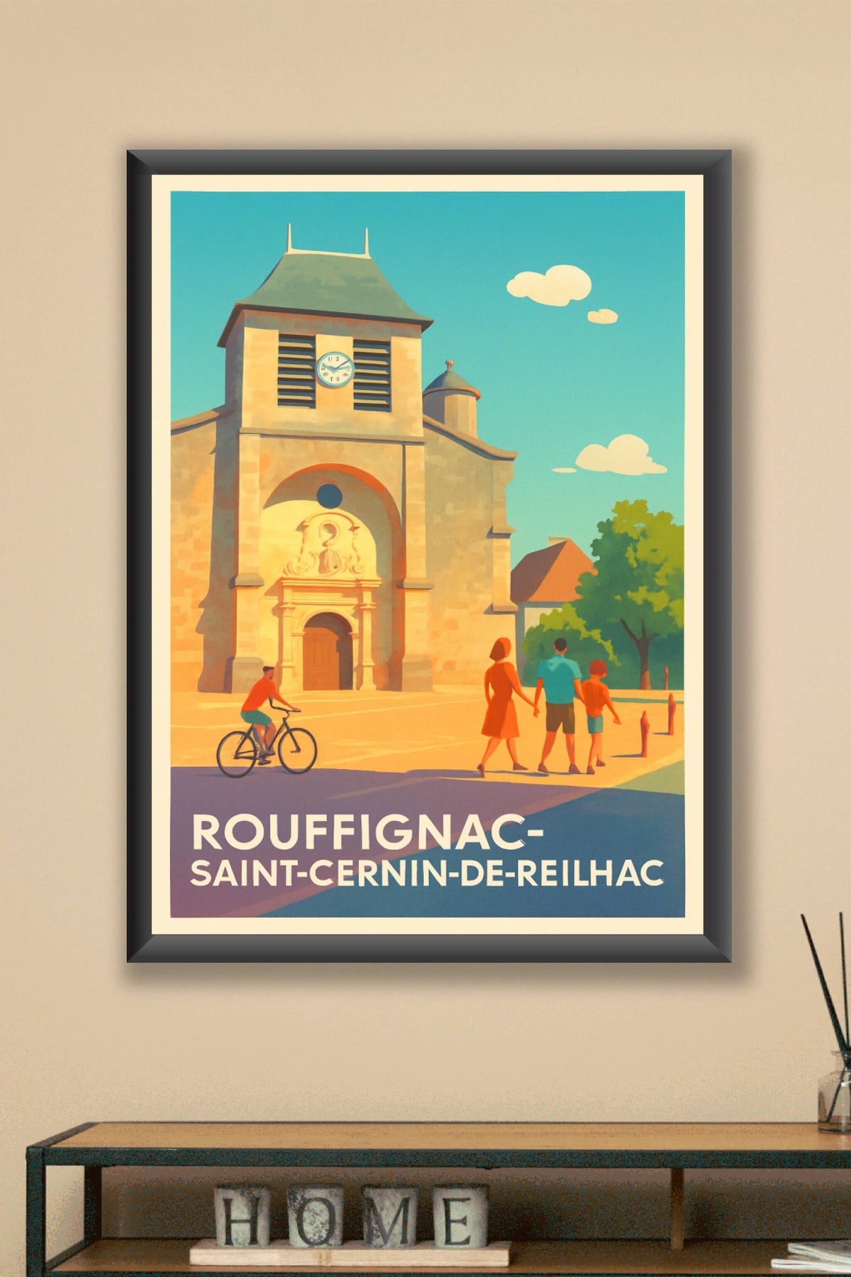 Affiche Rouffignac-Saint-Cernin-de-Reilhac — Charme et Sérénité en Dordogne · poster d'art de Rouffignac-Saint-Cernin-de-Reilhac