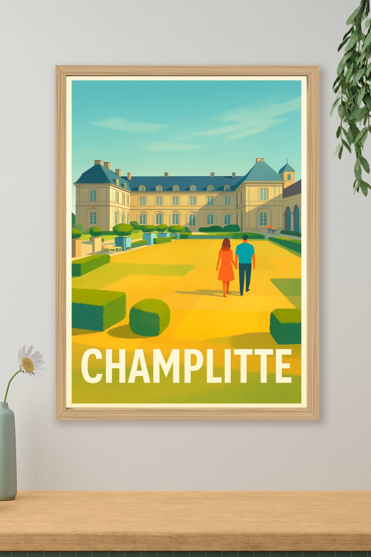 Affiche Champlitte — Flânerie au cœur d'un jardin élégant · poster d'art de Champlitte