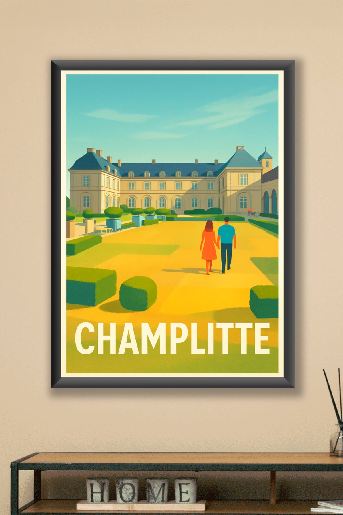 Affiche Champlitte — Flânerie au cœur d'un jardin élégant · poster d'art de Champlitte