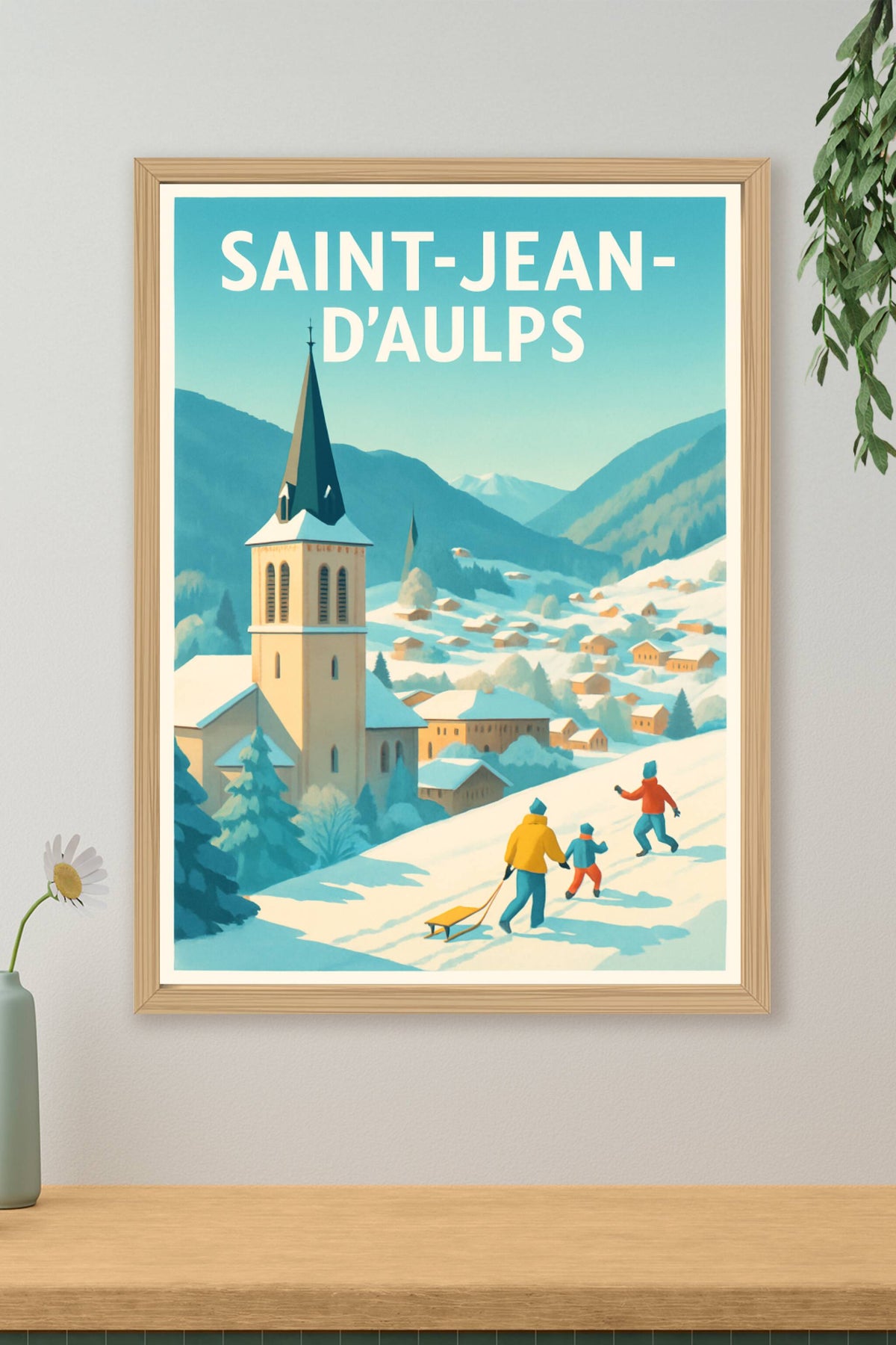 Affiche Saint-Jean-d'Aulps — Hiver enchanté au cœur des Alpes · poster d'art de Saint-Jean-d'Aulps
