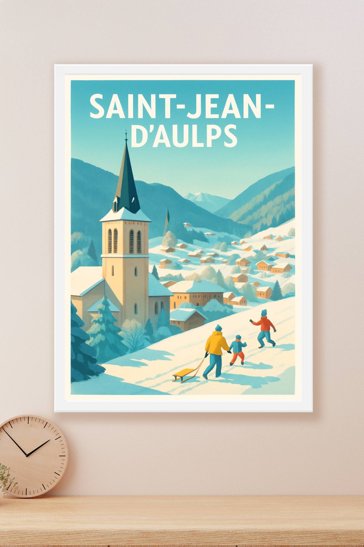 Affiche Saint-Jean-d'Aulps — Hiver enchanté au cœur des Alpes · poster d'art de Saint-Jean-d'Aulps