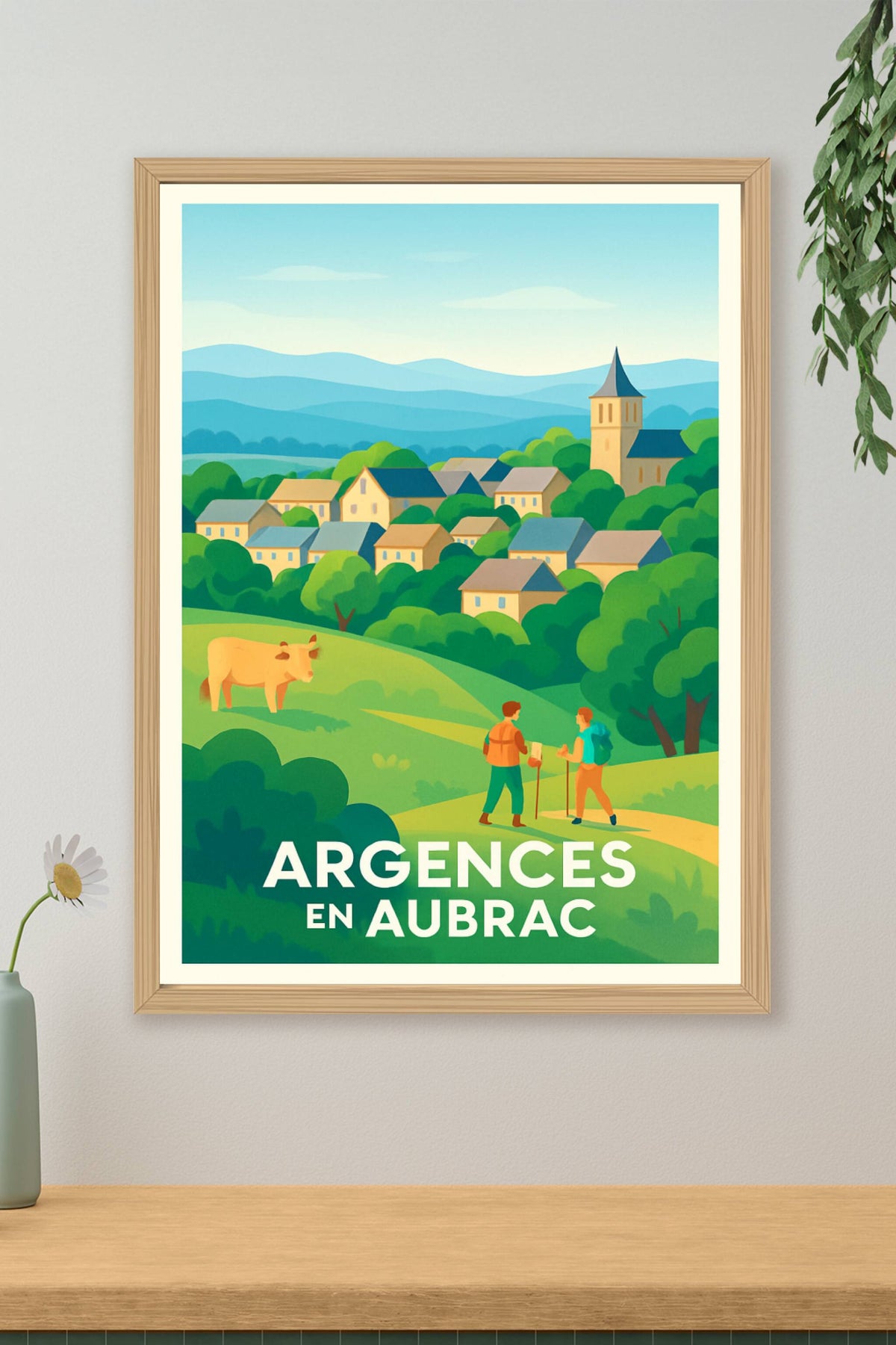 Affiche Argences en Aubrac — Charme rural et paysages apaisants · poster d'art de Argences en Aubrac