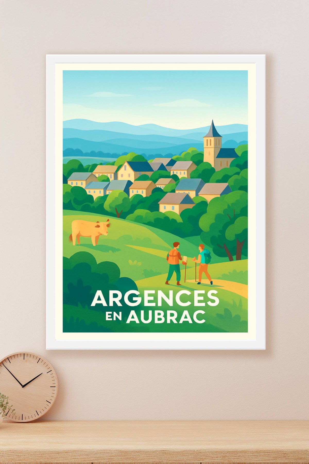 Affiche Argences en Aubrac — Charme rural et paysages apaisants · poster d'art de Argences en Aubrac