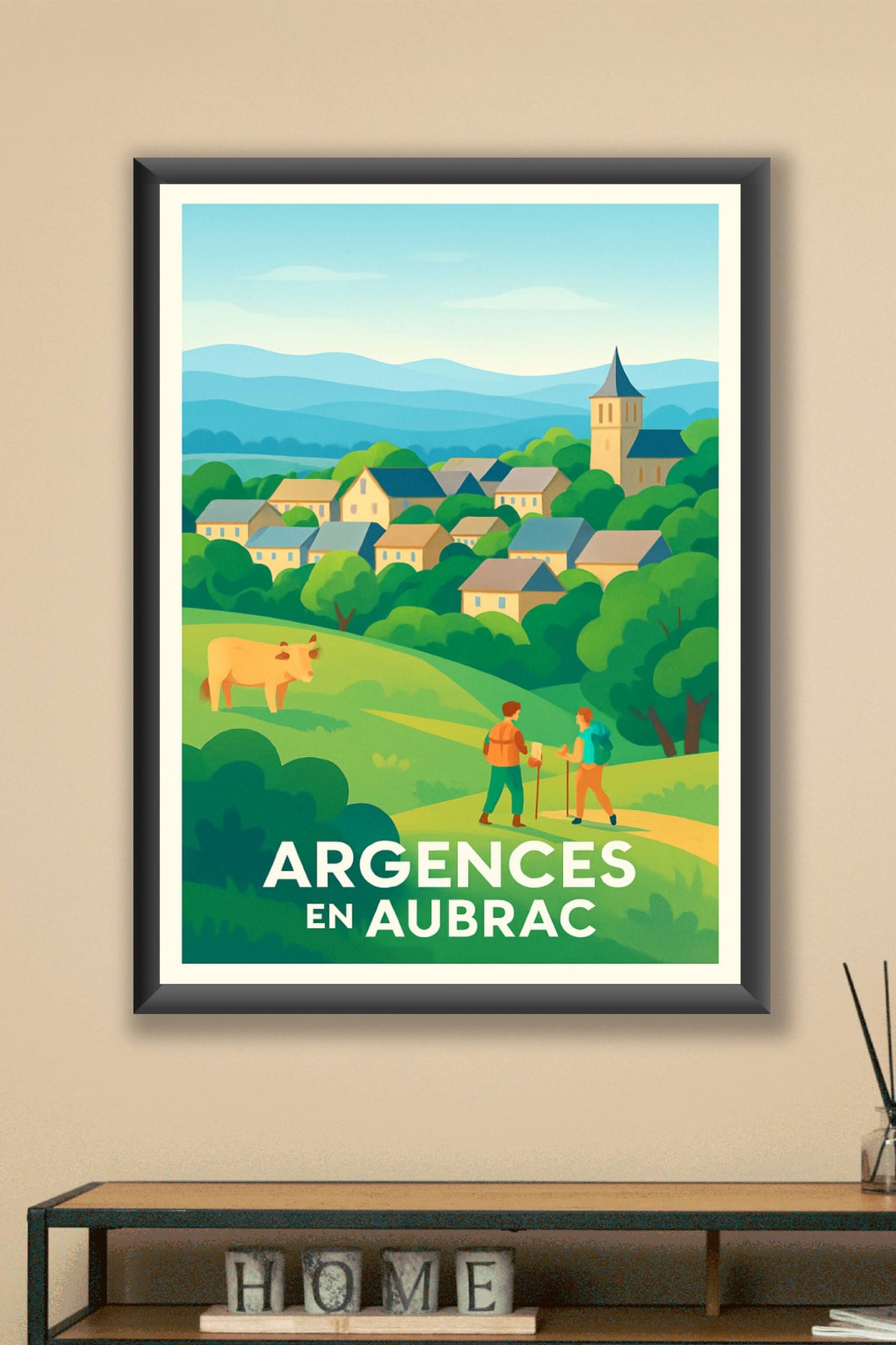 Affiche Argences en Aubrac — Charme rural et paysages apaisants · poster d'art de Argences en Aubrac