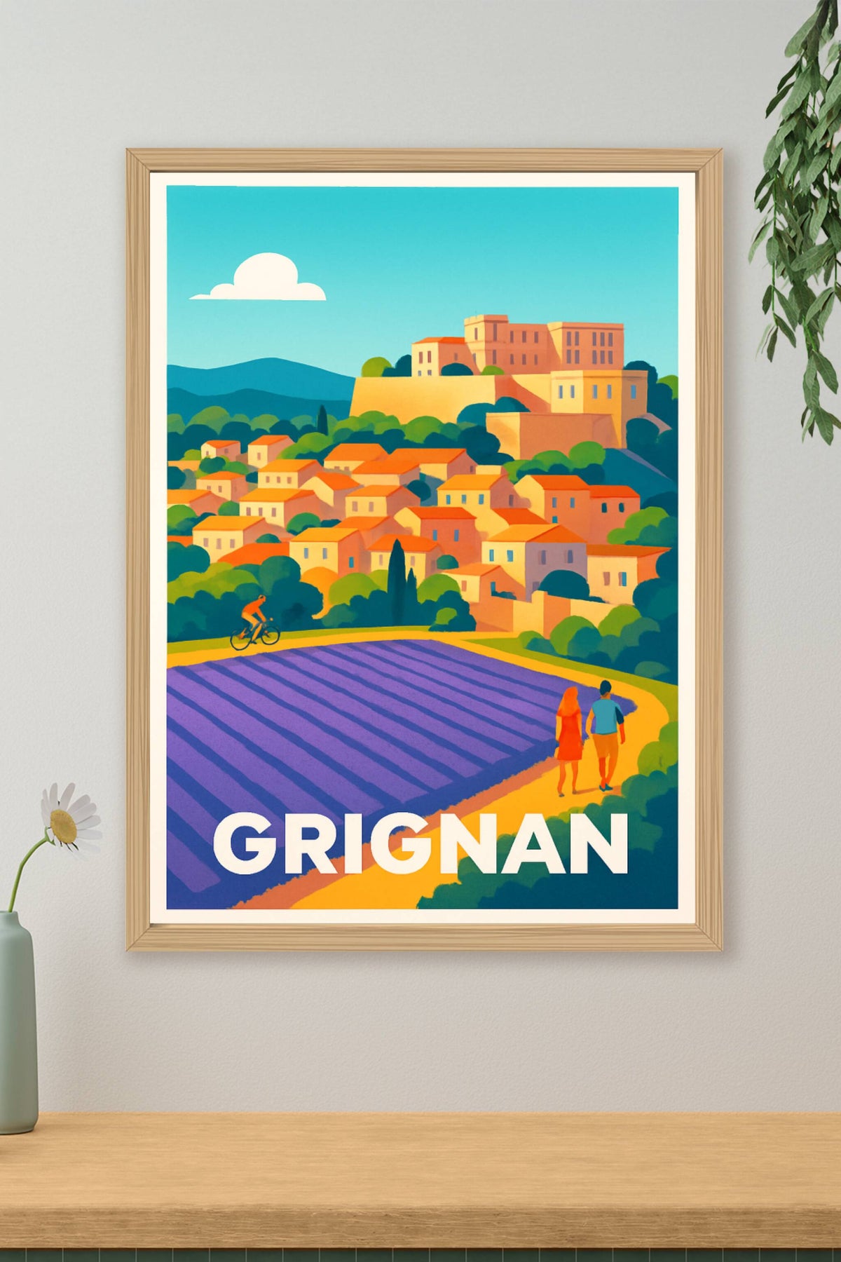 Affiche Grignan — Charme Provençal et Lavandes en Fleurs · poster d'art de Grignan