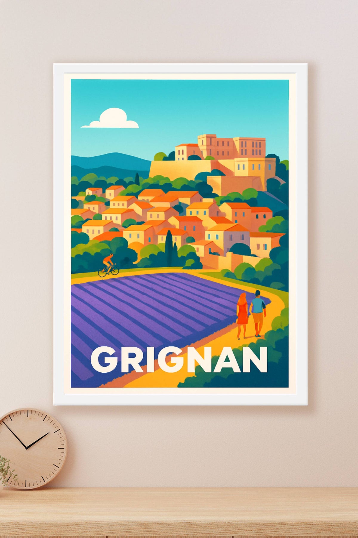 Affiche Grignan — Charme Provençal et Lavandes en Fleurs · poster d'art de Grignan