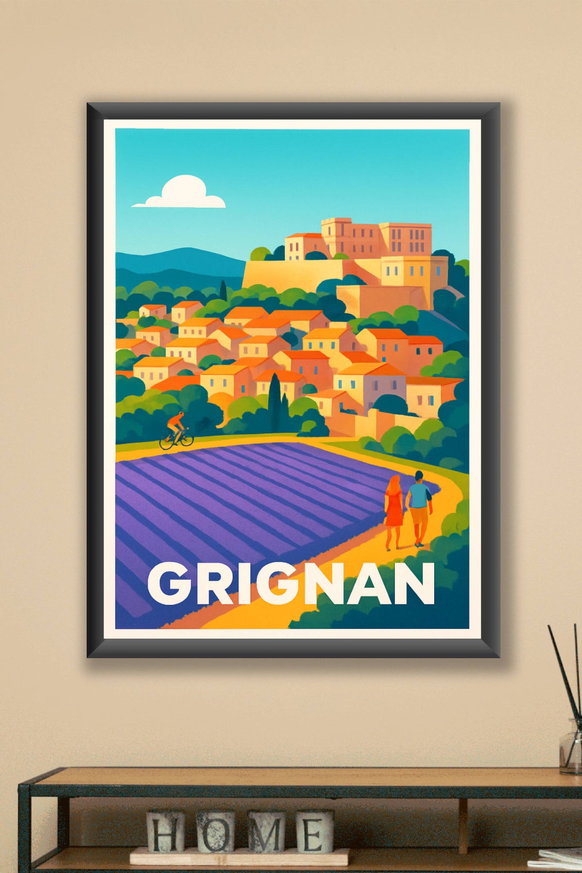 Affiche Grignan — Charme Provençal et Lavandes en Fleurs · poster d'art de Grignan