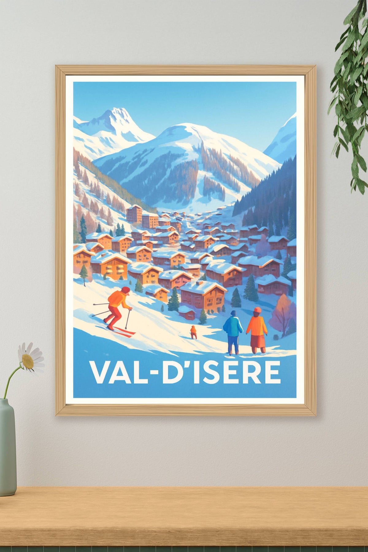 Affiche Val-d'Isère — L'Élégance Alpine en Hiver · poster d'art de Val-d'Isère