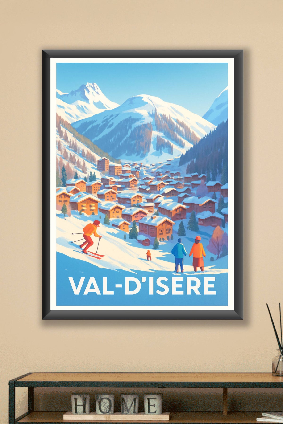 Affiche Val-d'Isère — L'Élégance Alpine en Hiver · poster d'art de Val-d'Isère