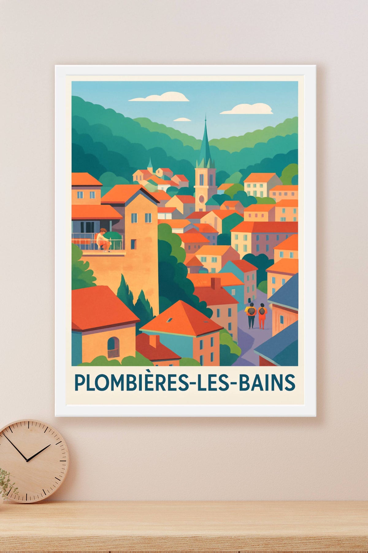 Affiche Plombières-les-Bains — Charme et sérénité au cœur de la nature · poster d'art de Plombières-les-Bains
