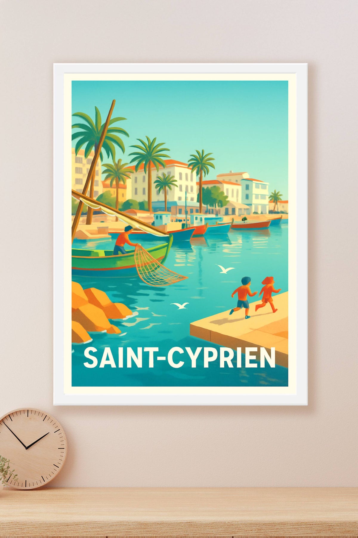 Affiche Saint-Cyprien — Charme côtier et douceur de vivre · poster d'art de Saint-Cyprien