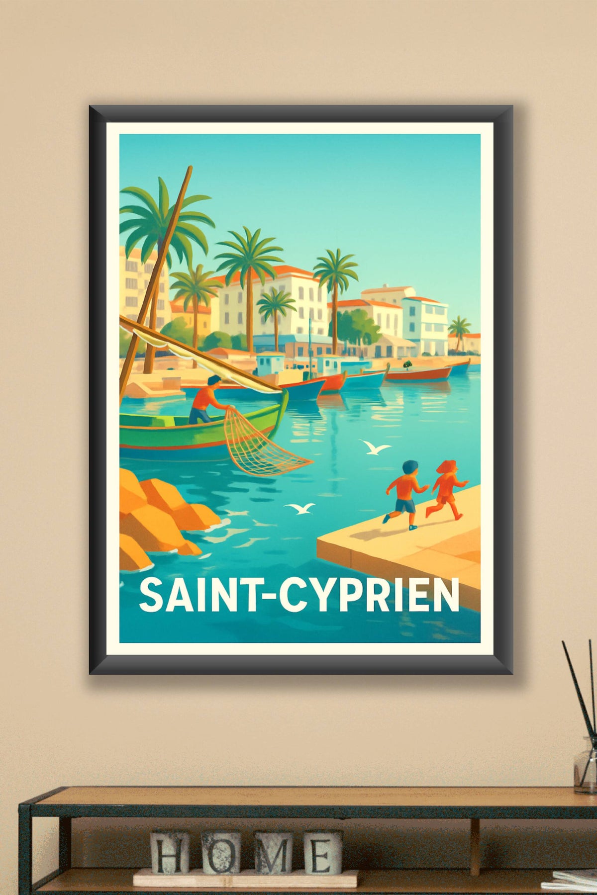 Affiche Saint-Cyprien — Charme côtier et douceur de vivre · poster d'art de Saint-Cyprien