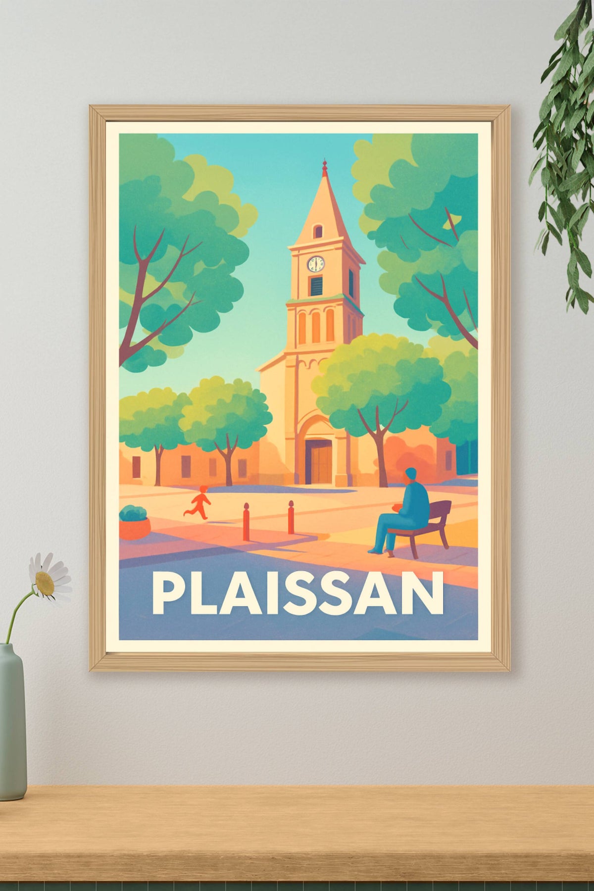 Affiche Plaissan — Douceur de vivre au cœur du village · poster d'art de Plaissan