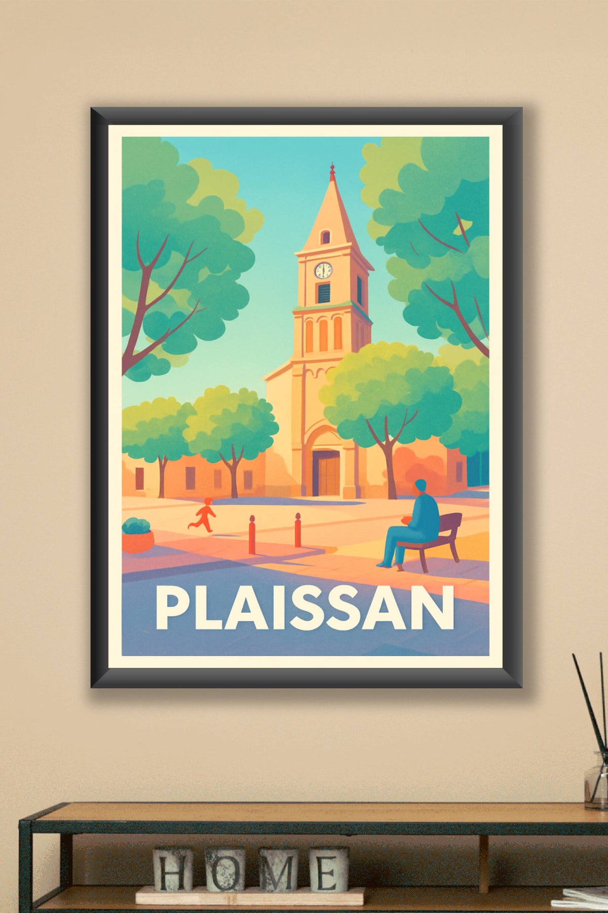Affiche Plaissan — Douceur de vivre au cœur du village · poster d'art de Plaissan