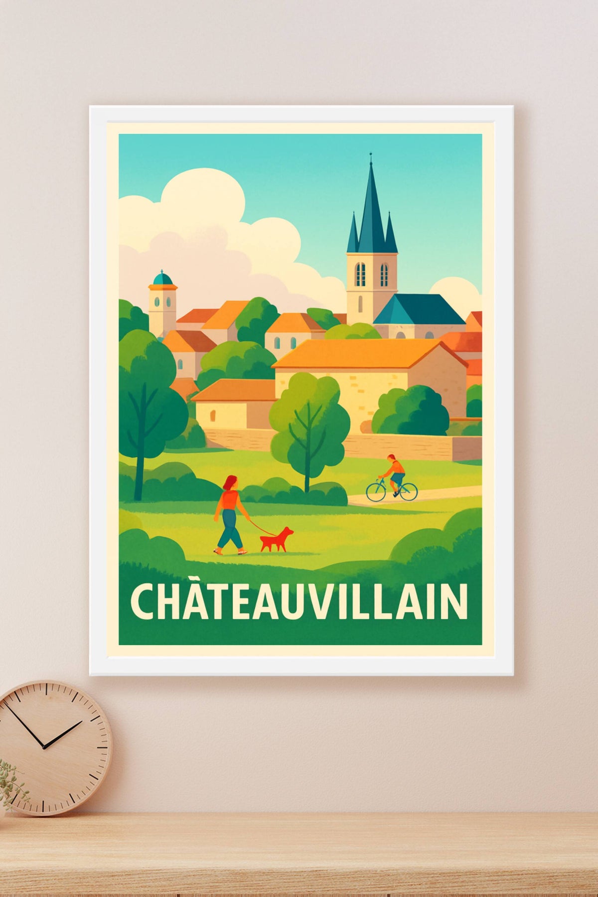 Affiche Châteauvillain — Charme bucolique et douceur de vie · poster d'art de Châteauvillain