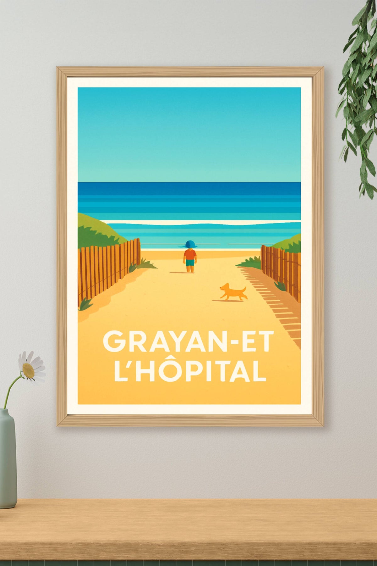 Affiche Grayan-et-l'Hôpital — Invitation à la plage et à la sérénité · poster d'art de Grayan-et-l'Hôpital