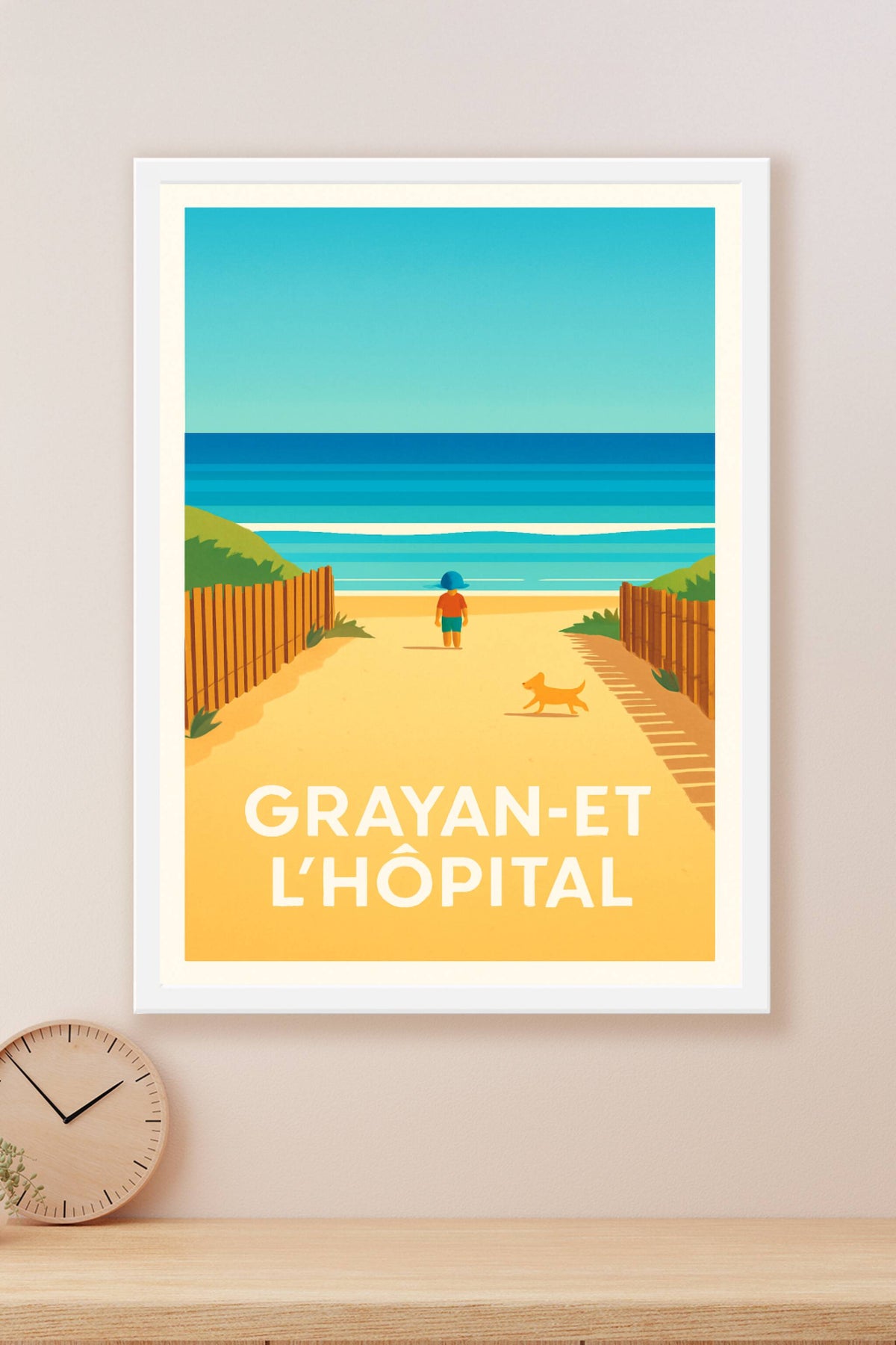 Affiche Grayan-et-l'Hôpital — Invitation à la plage et à la sérénité · poster d'art de Grayan-et-l'Hôpital